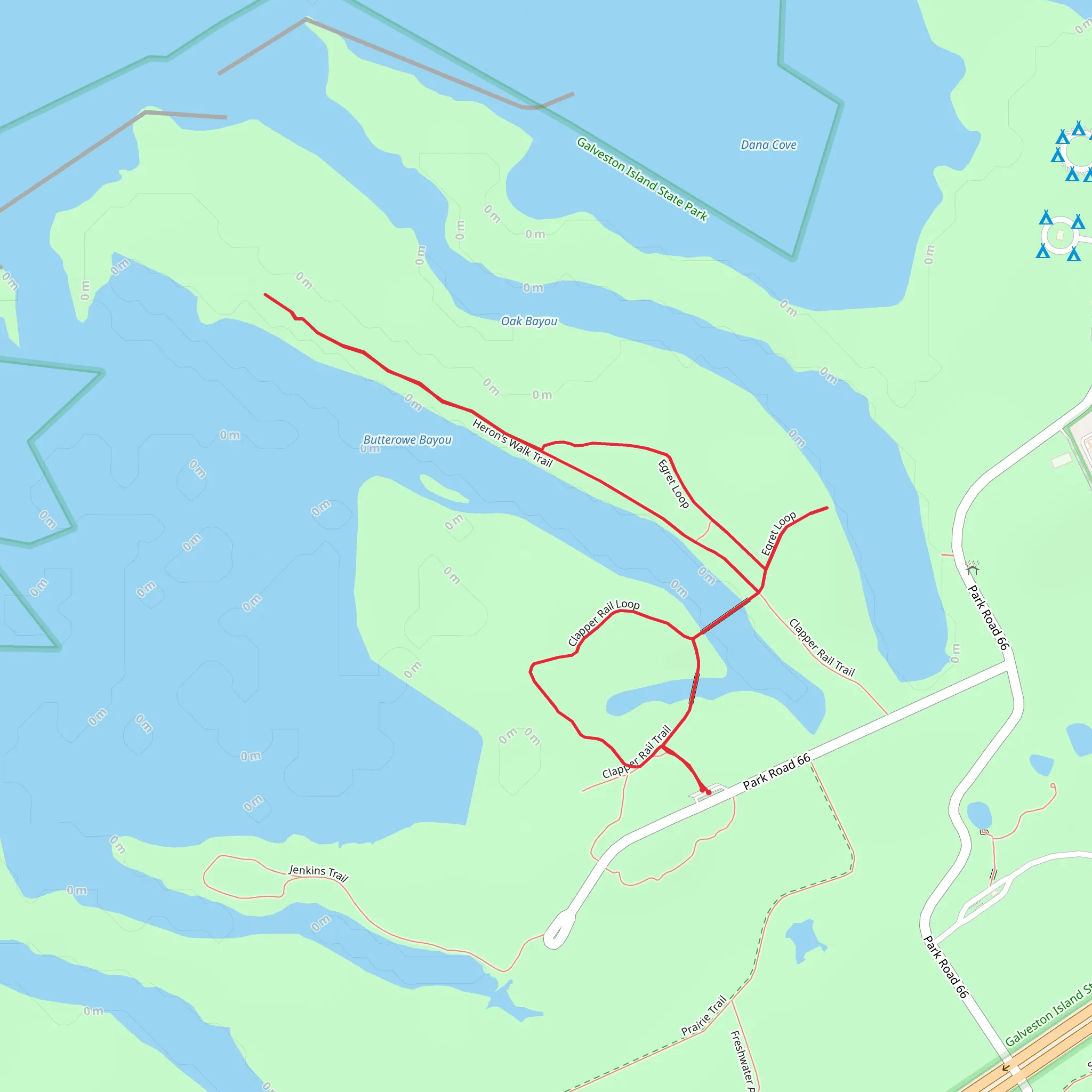 Clapper Rail Trail, Heron's Walk and Egret Loop mobile static map