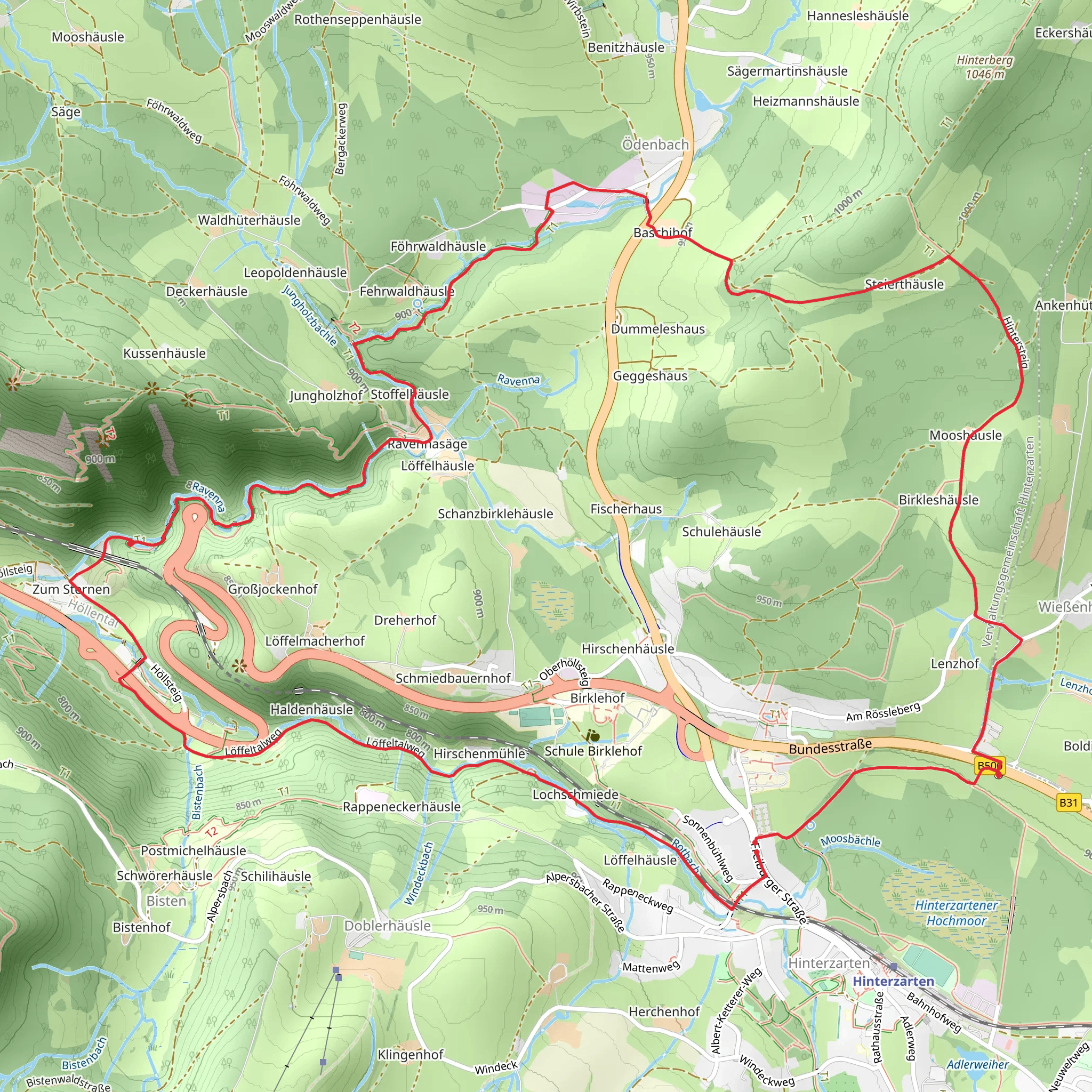 Hollsteig and Baschihof - Steietenhausle Loop mobile static map
