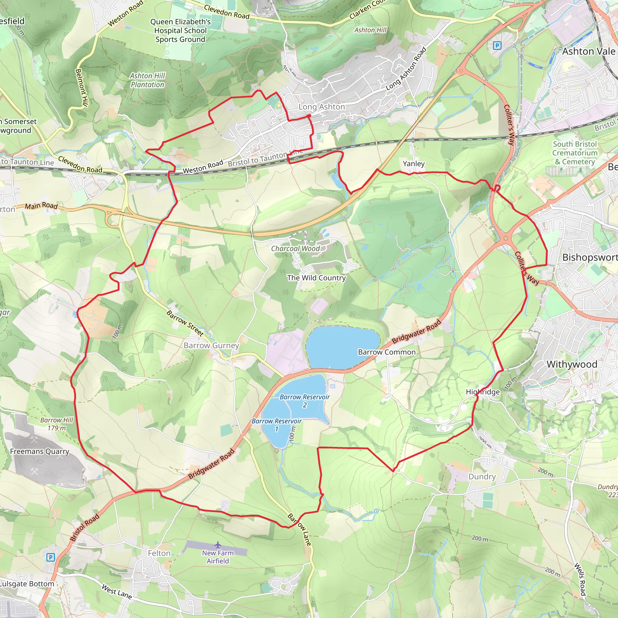 Monarch's Way, Community Forest Path and Long Ashton Village Circular Walk mobile static map