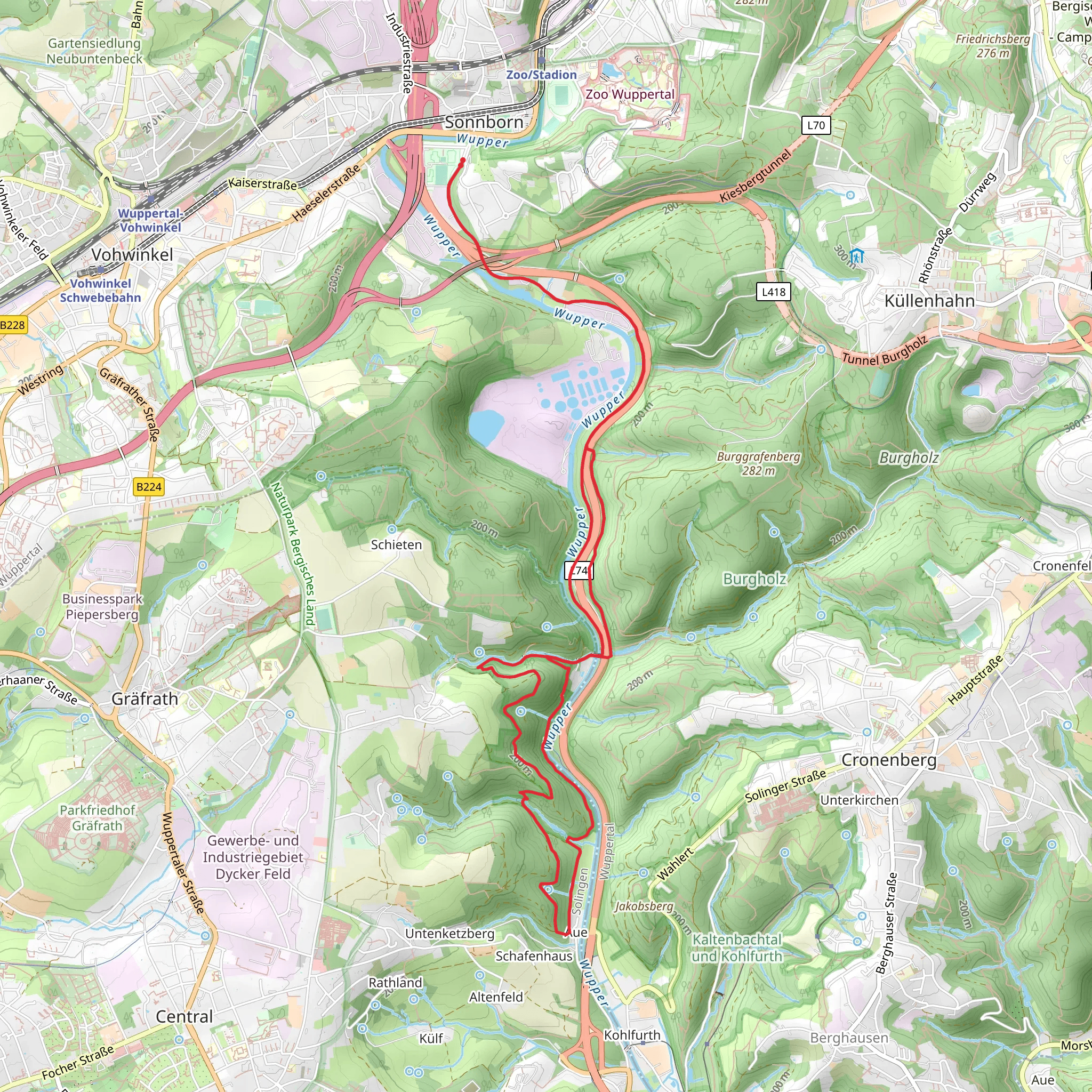 Wupper Weg Loop mobile static map