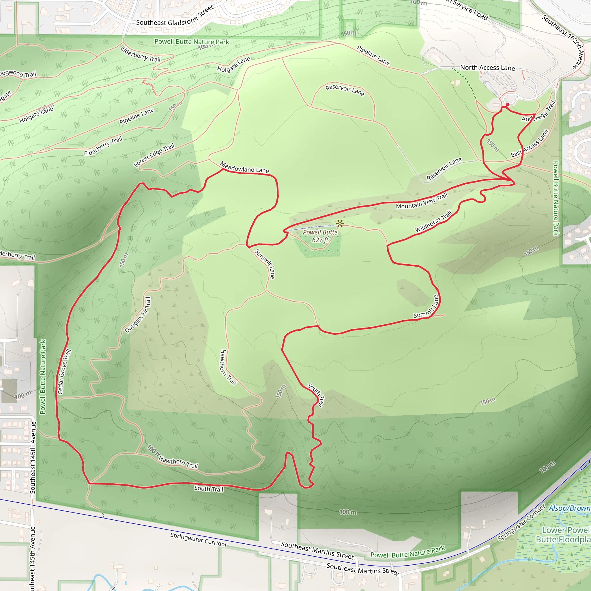 Cedar Grove and Wildhorse Loop Trail mobile static map