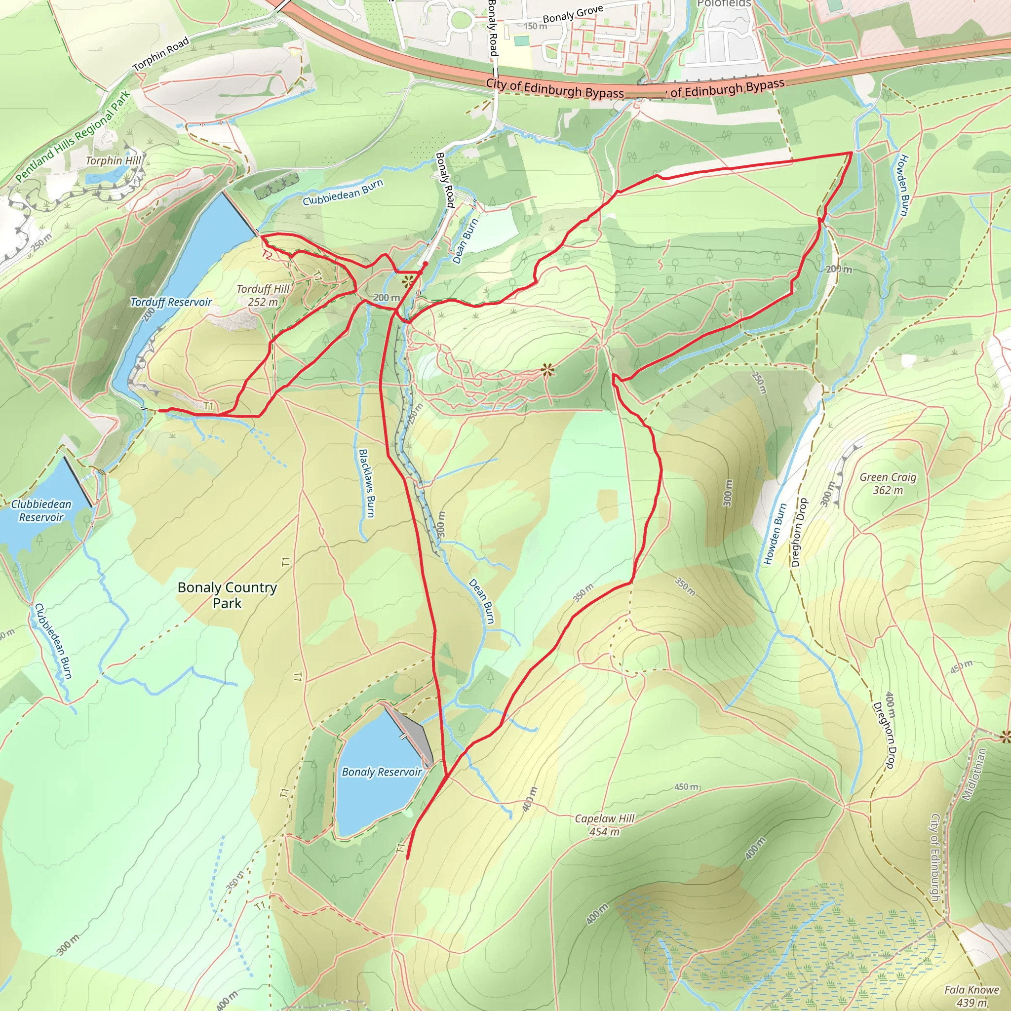 Bonaly Country Park Loop mobile static map