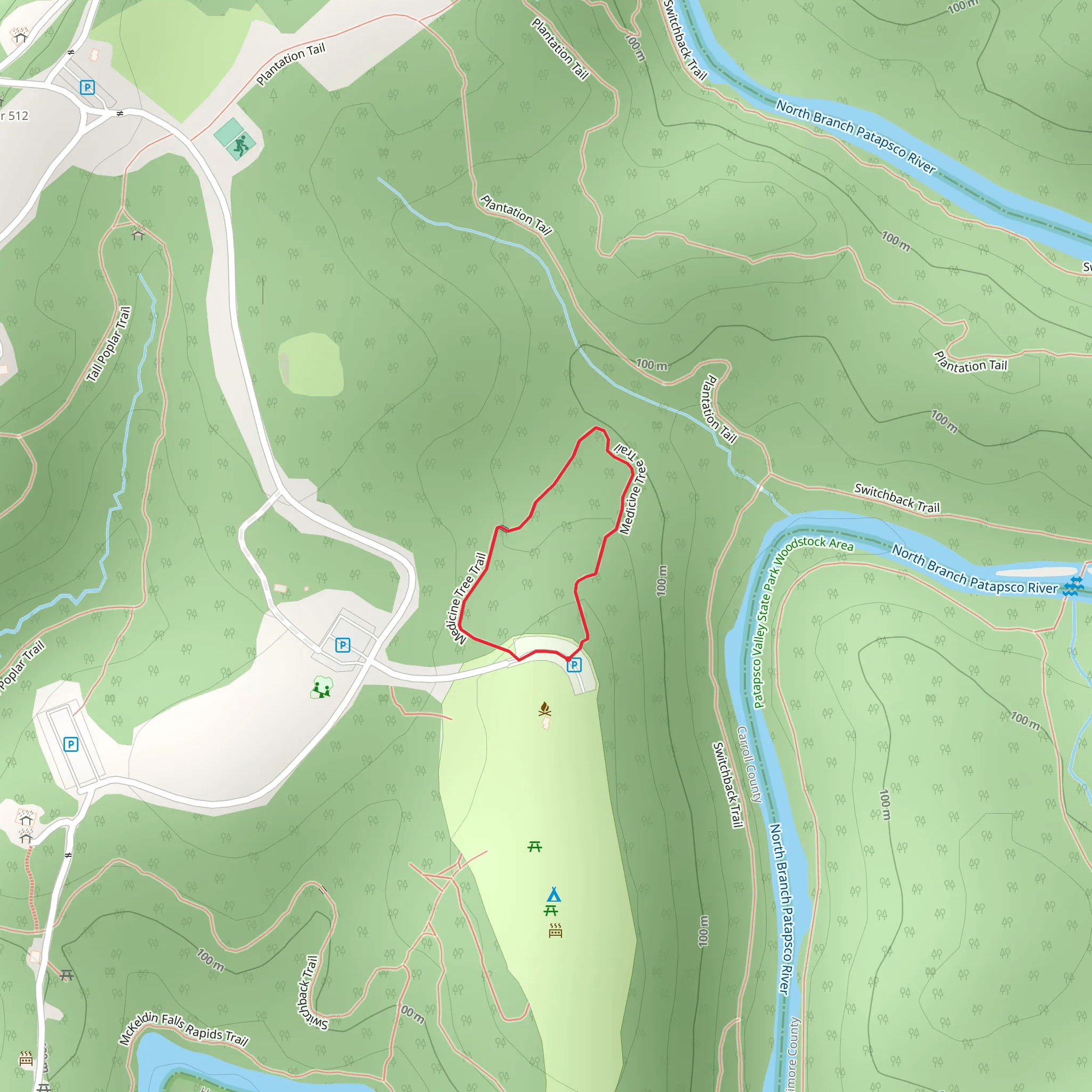 Medicine Tree Loop Trail mobile static map