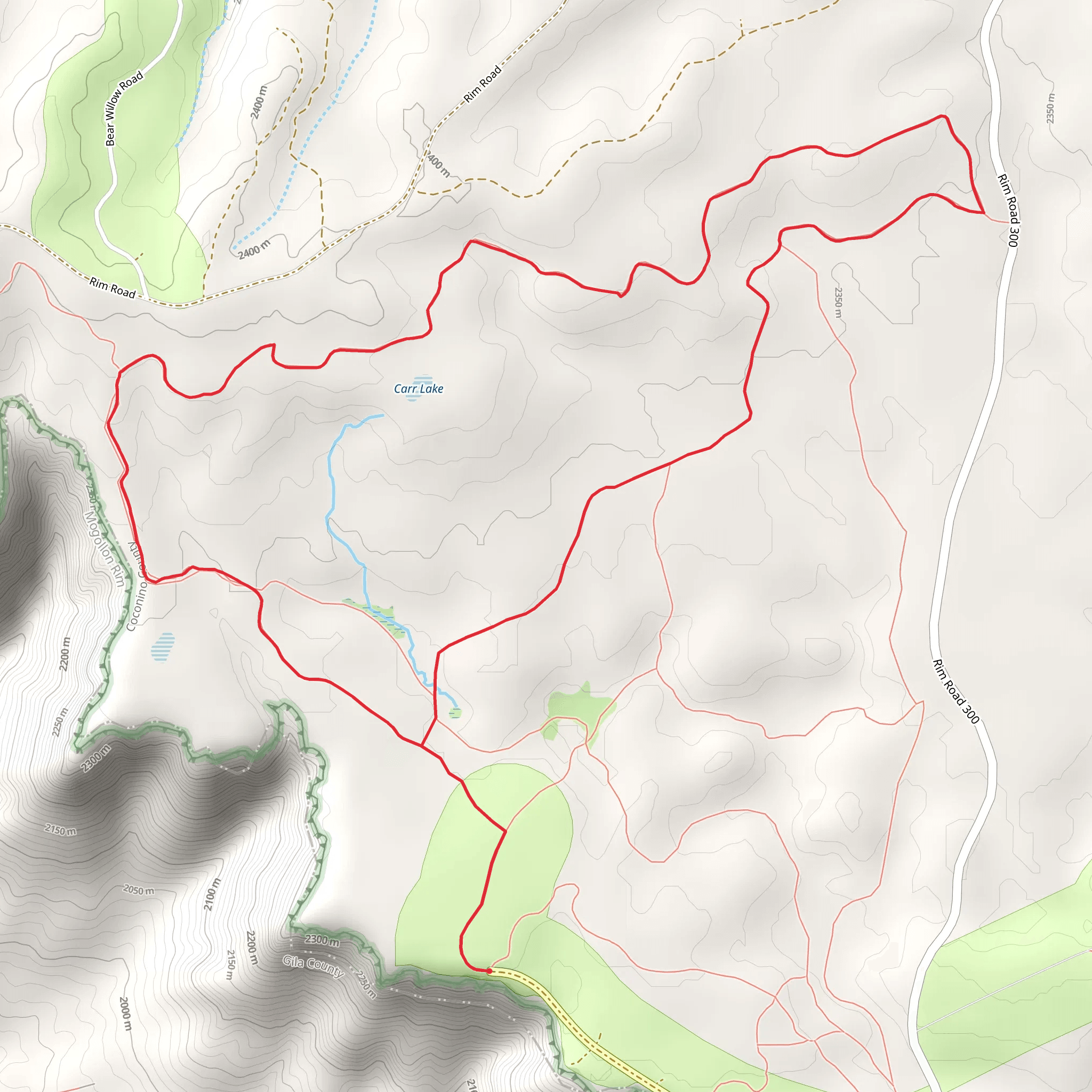 Carr Lake via Aspen Trail mobile static map