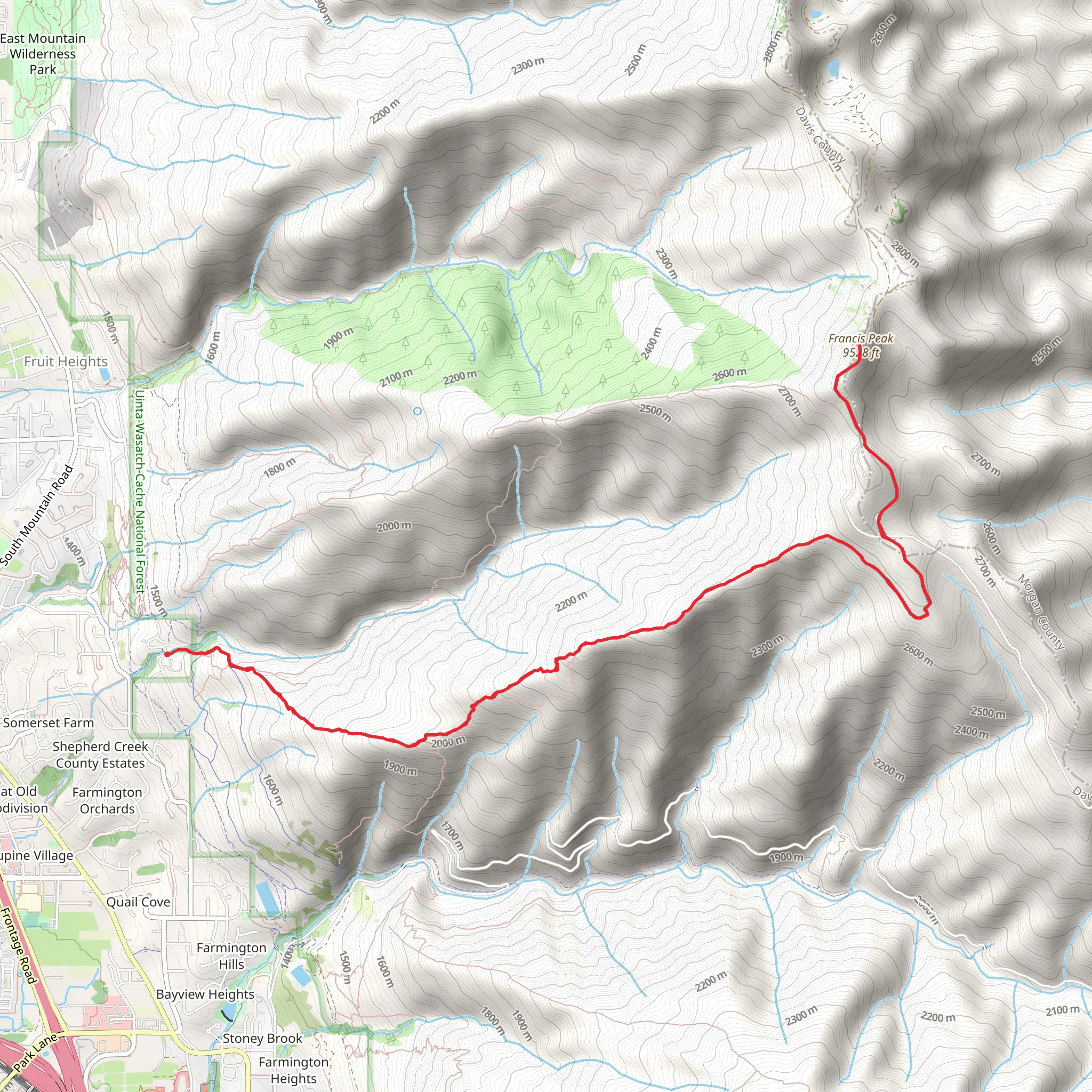 Francis Peak Trail mobile static map