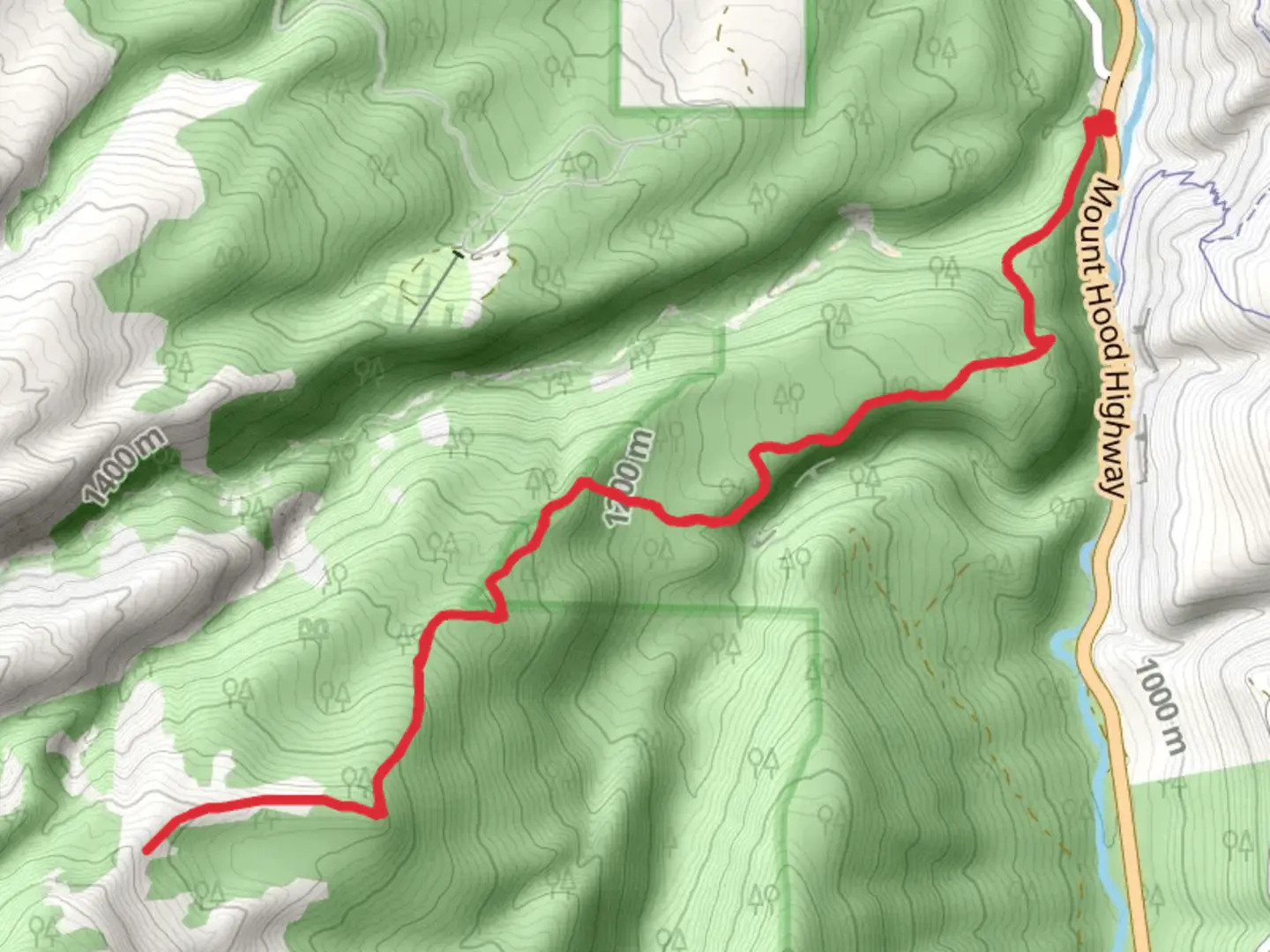 An image depicting the trail Fall Creek and its surrounding area.