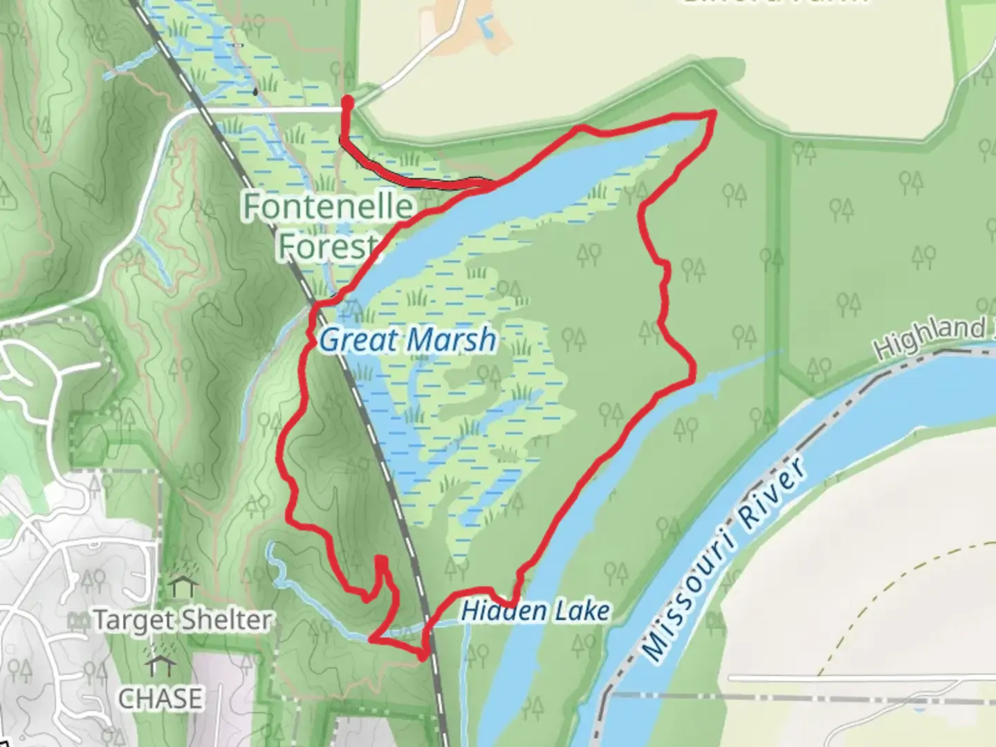 An image depicting the trail Gifford Memorial Boardwalk, Hidden Lake Trail and Marsh Trail Loop and its surrounding area.