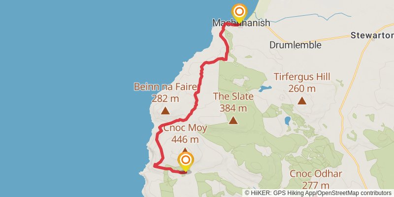 Kintyre Way stage 9 Map