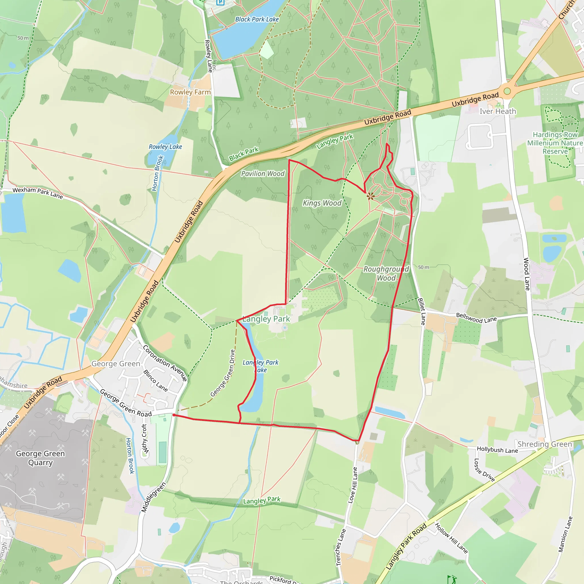 Langley Park County Park Loop mobile static map