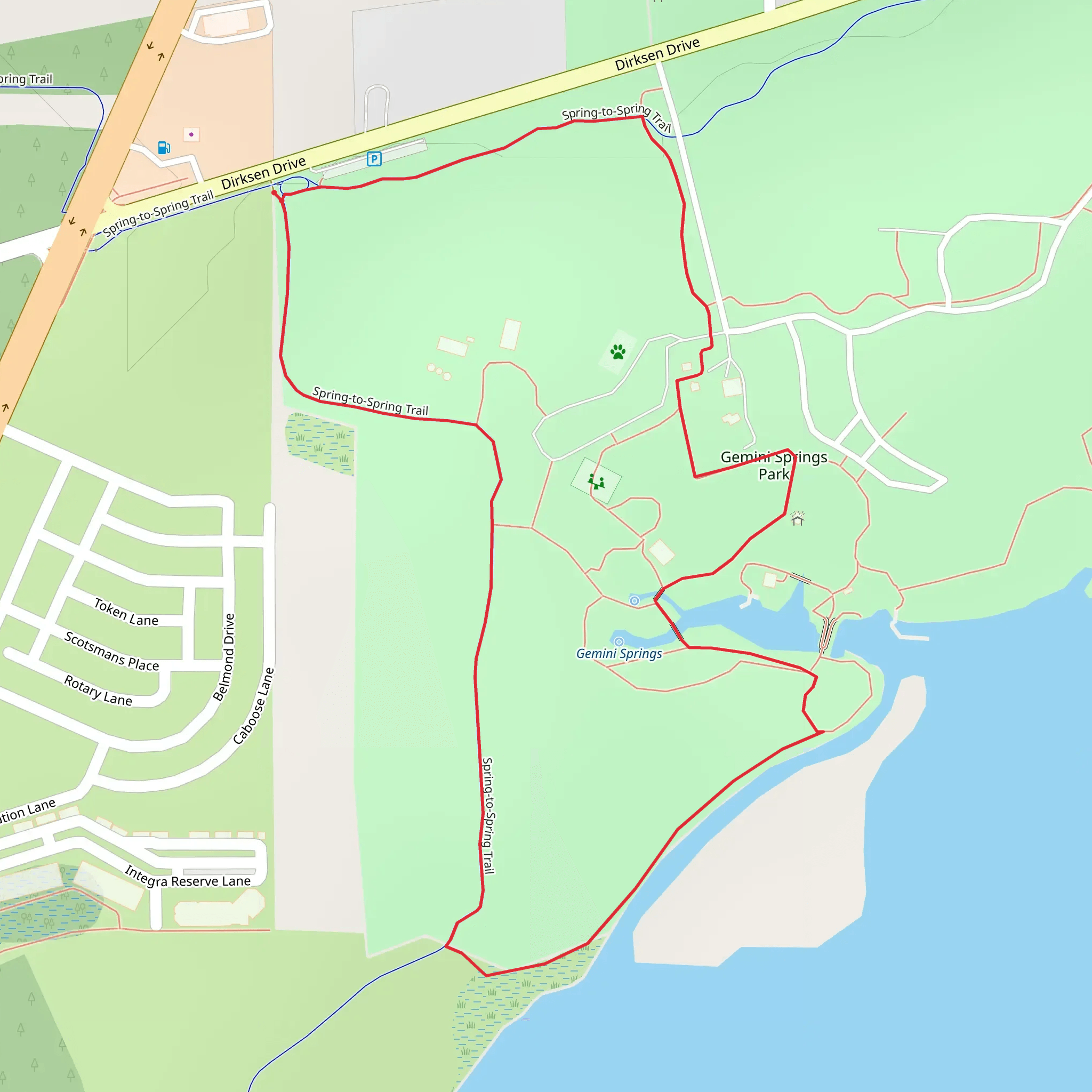 Spring to Spring Loop Trail mobile static map