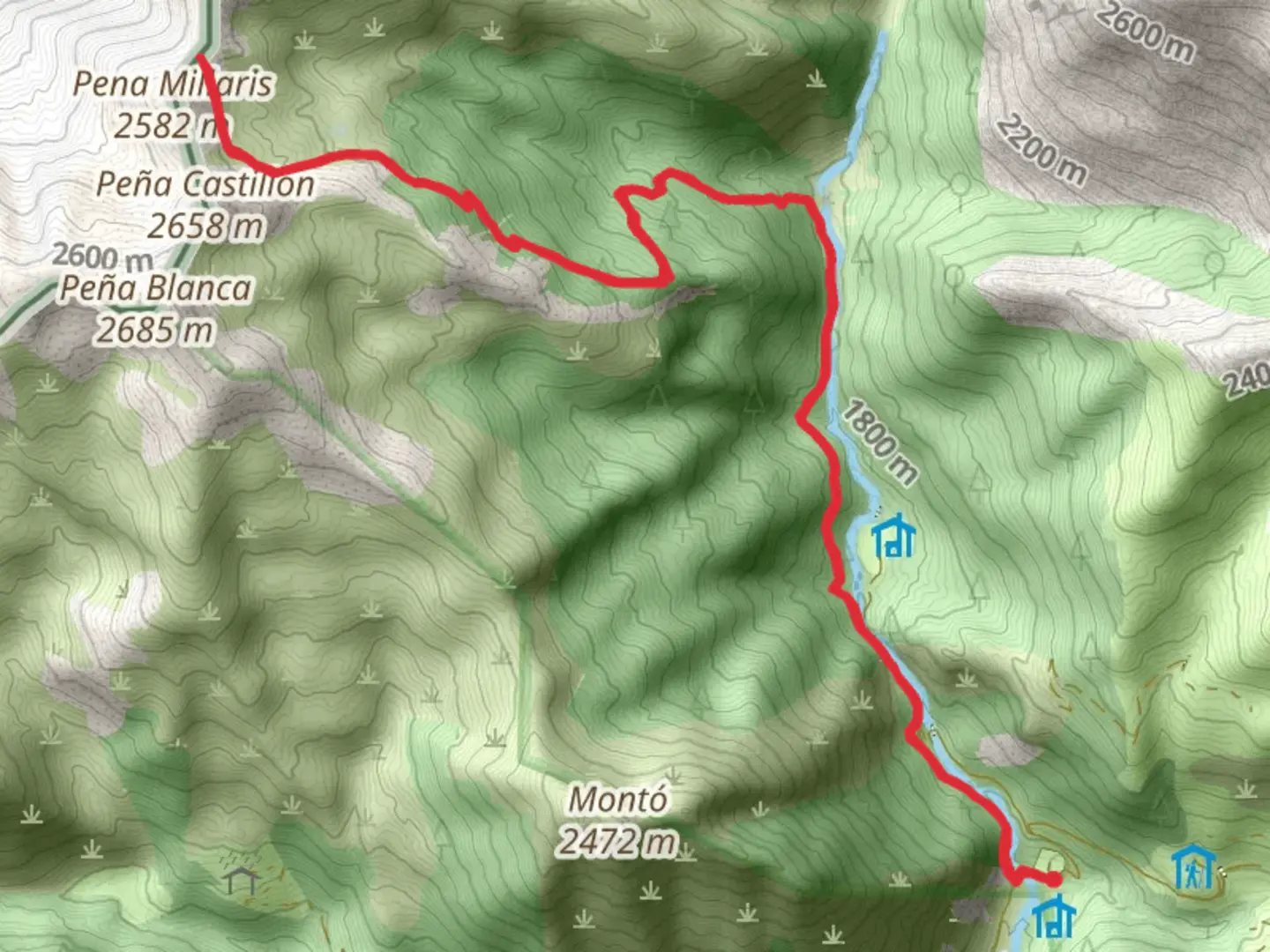 An image depicting the trail Path of the Ports Puerto de la Madera PR HU 114b and its surrounding area.