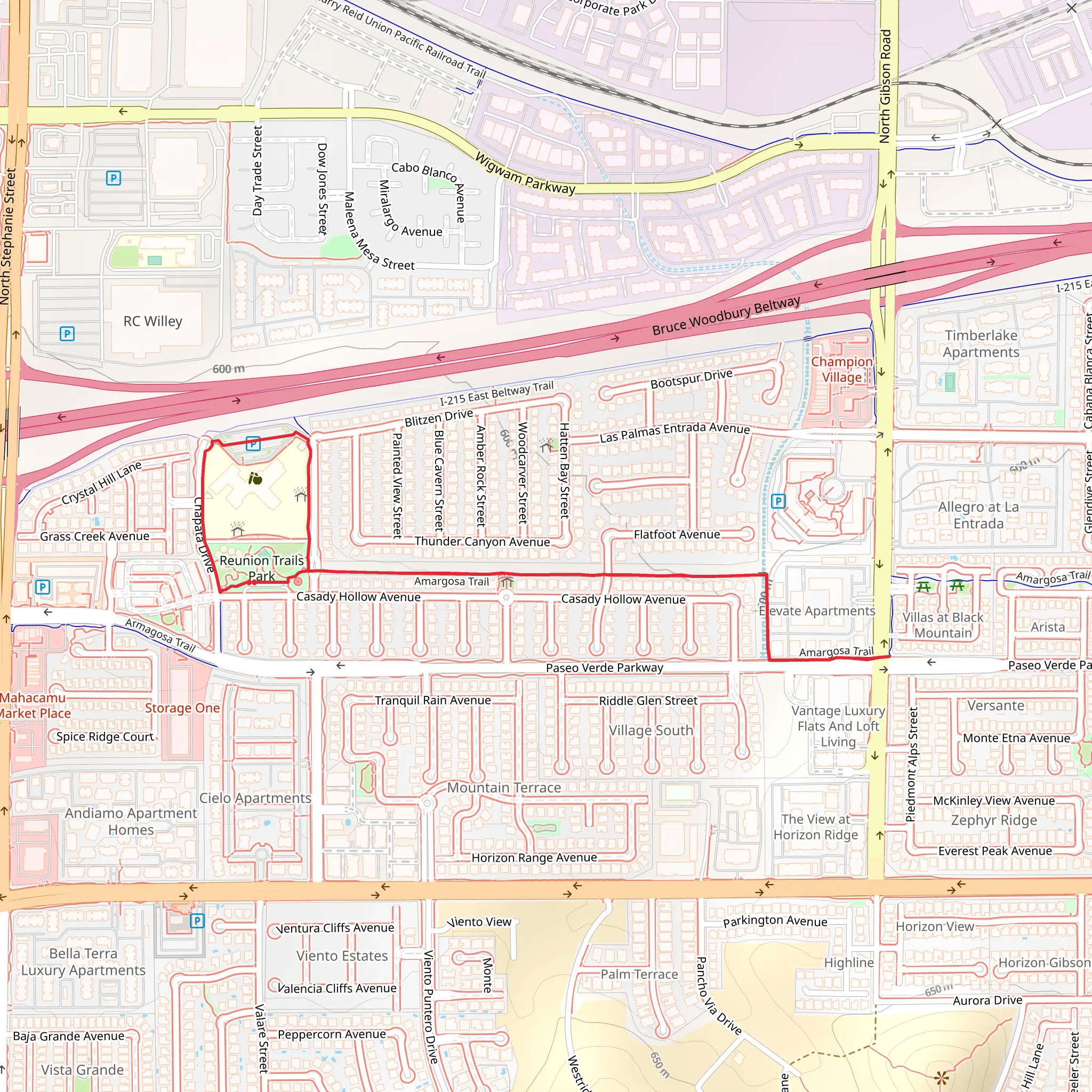 Amargosa Trail Out and Back mobile static map