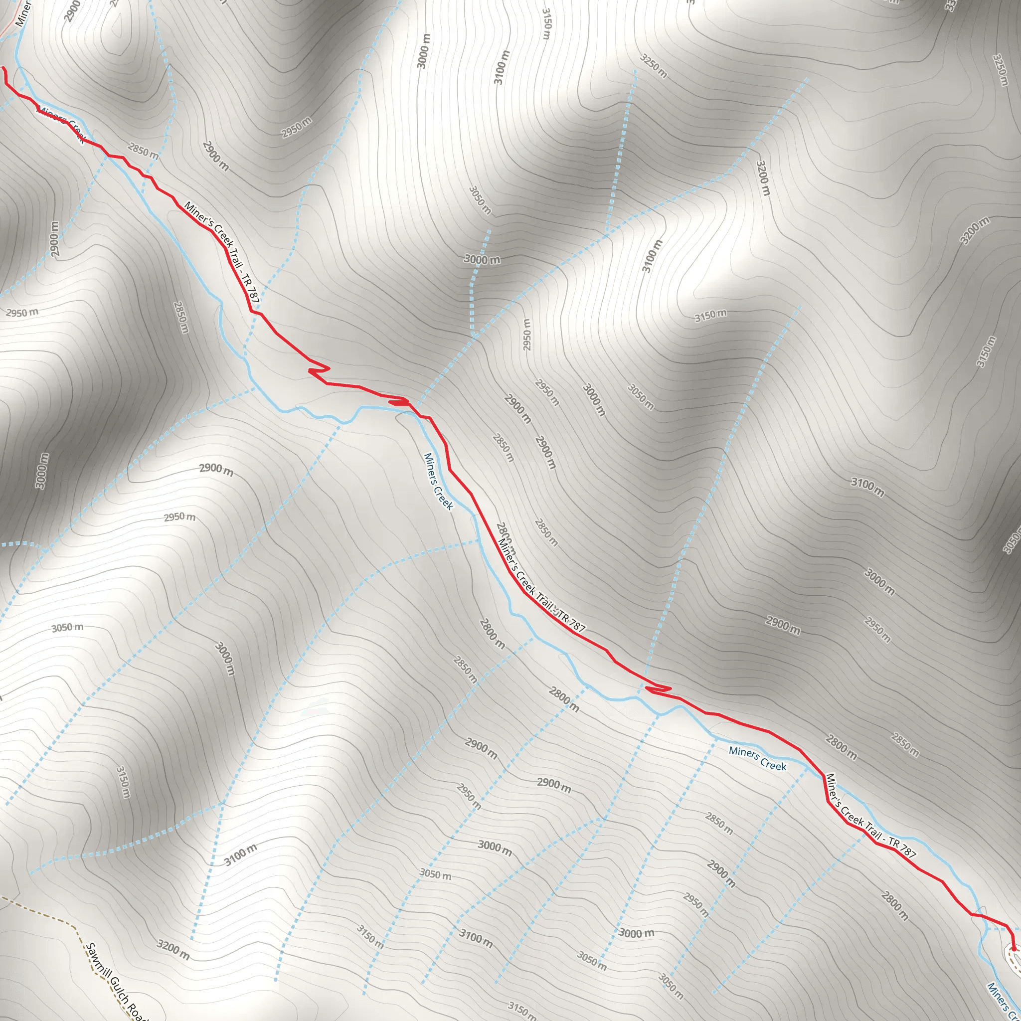 Miners Creek Trail - Short mobile static map