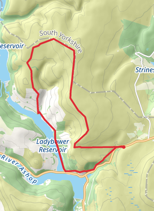 Hike on Ladybower and Derwent Edge mobile static map