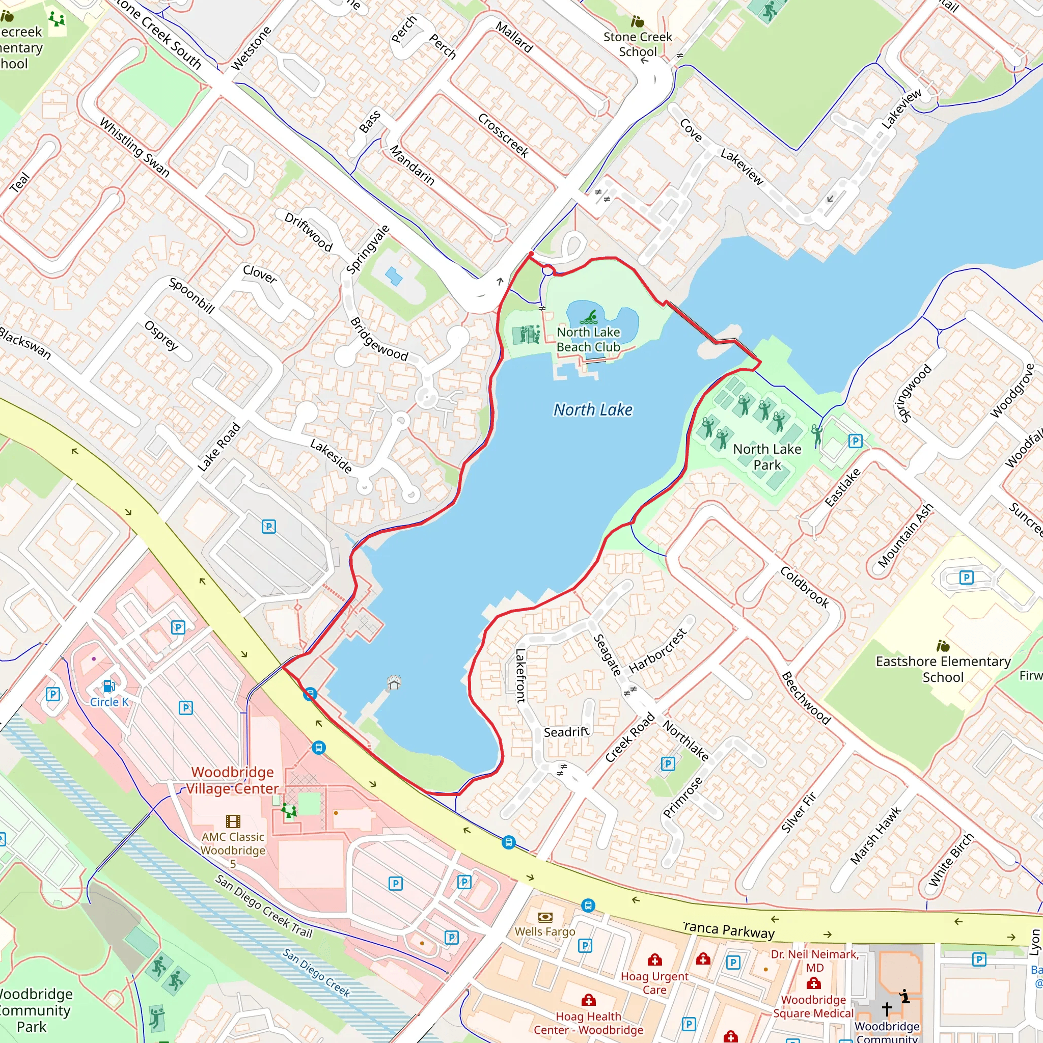 North Lake Park Loop mobile static map