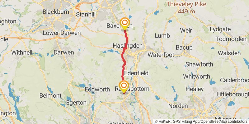 West Pennine Moors Bridleway Loop stage 5 Map