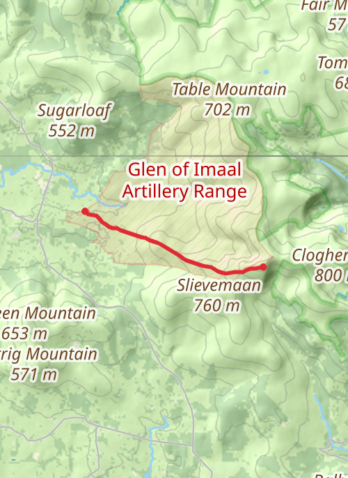 Lugnaquilla - Ireland 4 Peaks challenge 25 mobile static map