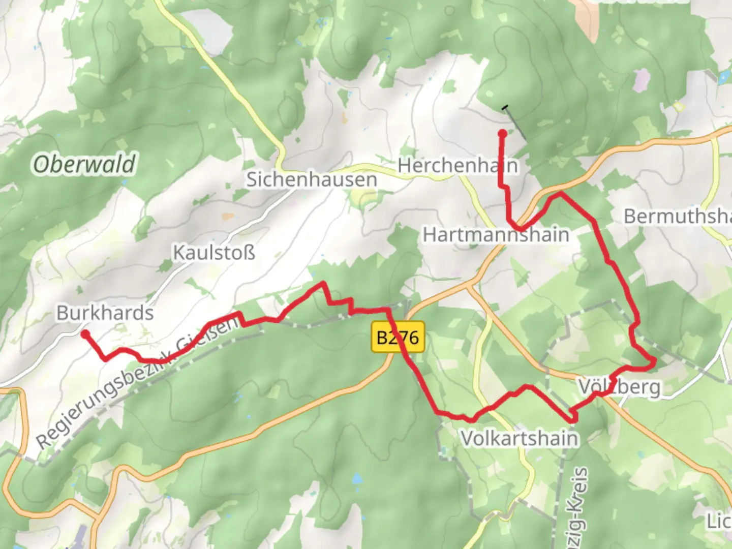 An image depicting the trail Kolzenhain to Herchenhain Walk and its surrounding area.