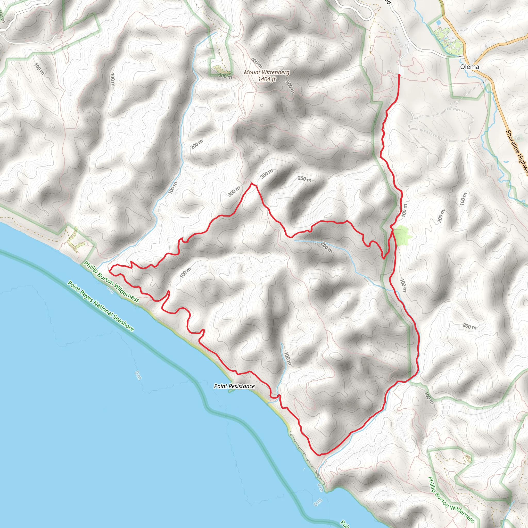 Woodward, Coast and Bear Valley Loop Trail mobile static map