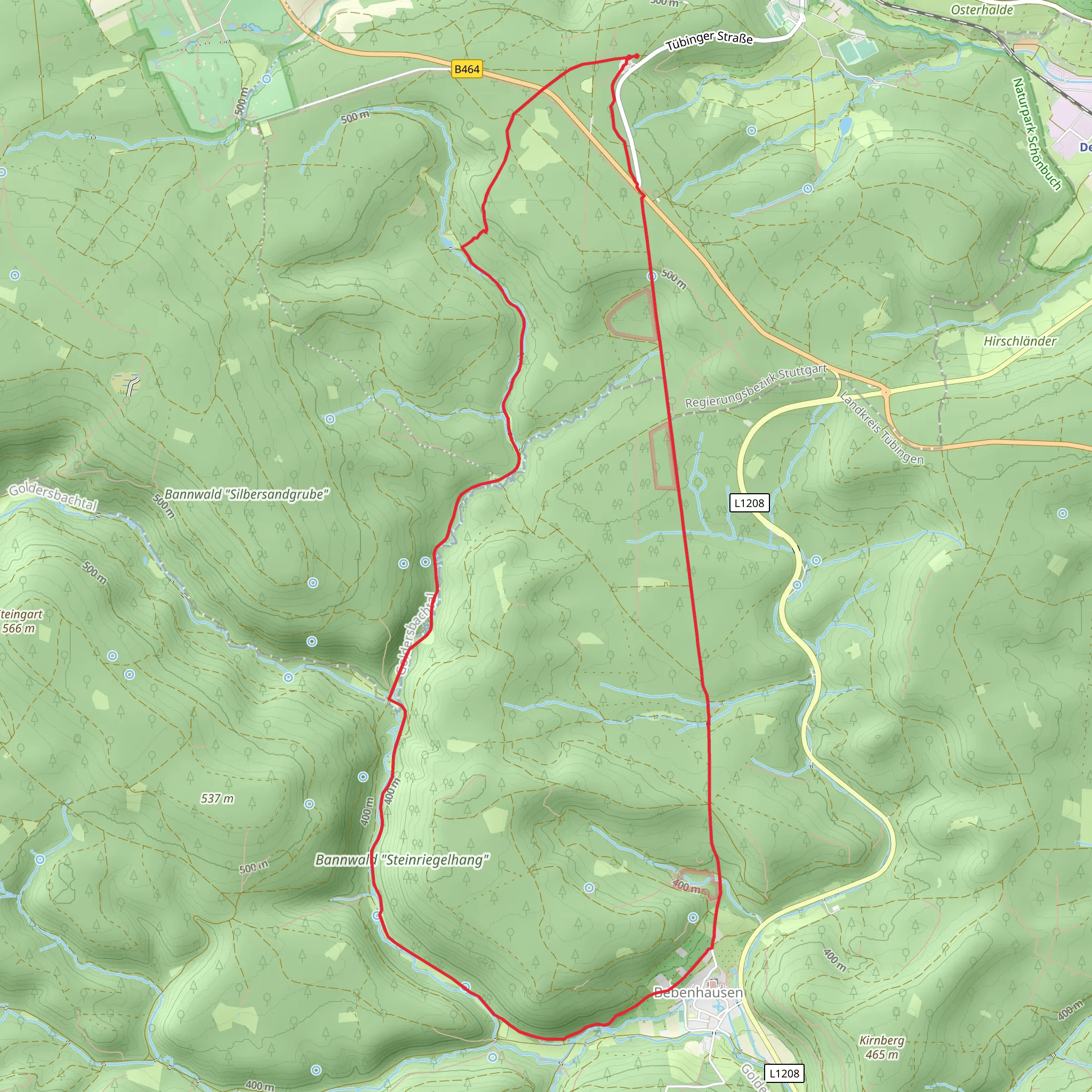 Naturpark Schonbuch Loop - Bebenhausen mobile static map