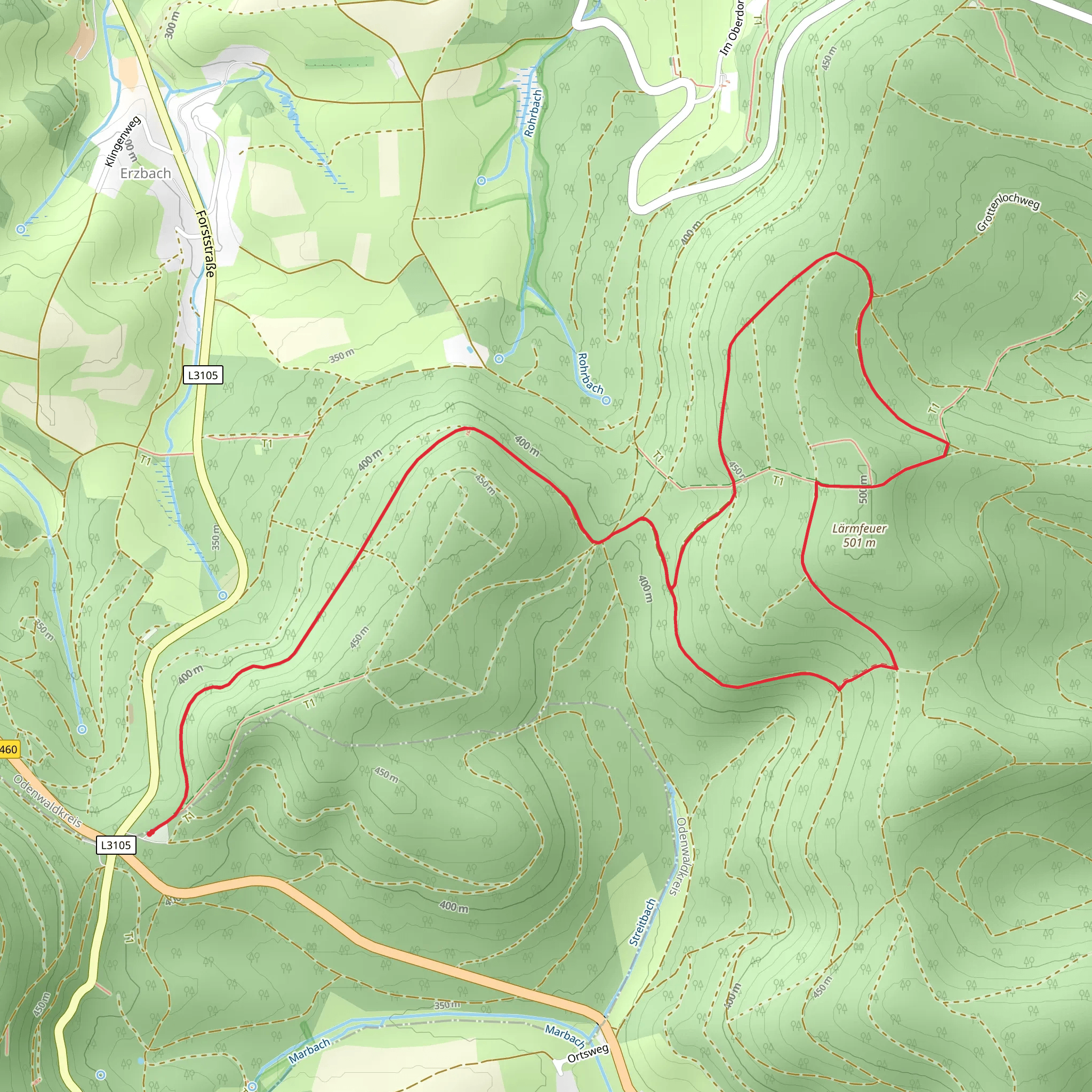 Lärmfeuer Weg Loop mobile static map