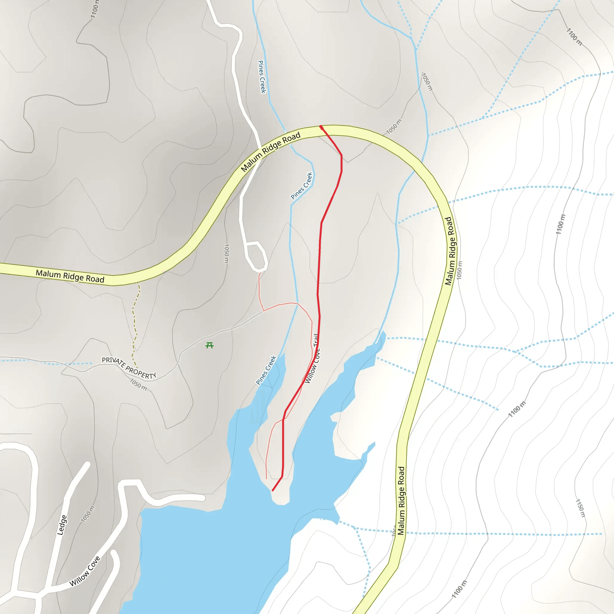 Willow Cove Trail mobile static map
