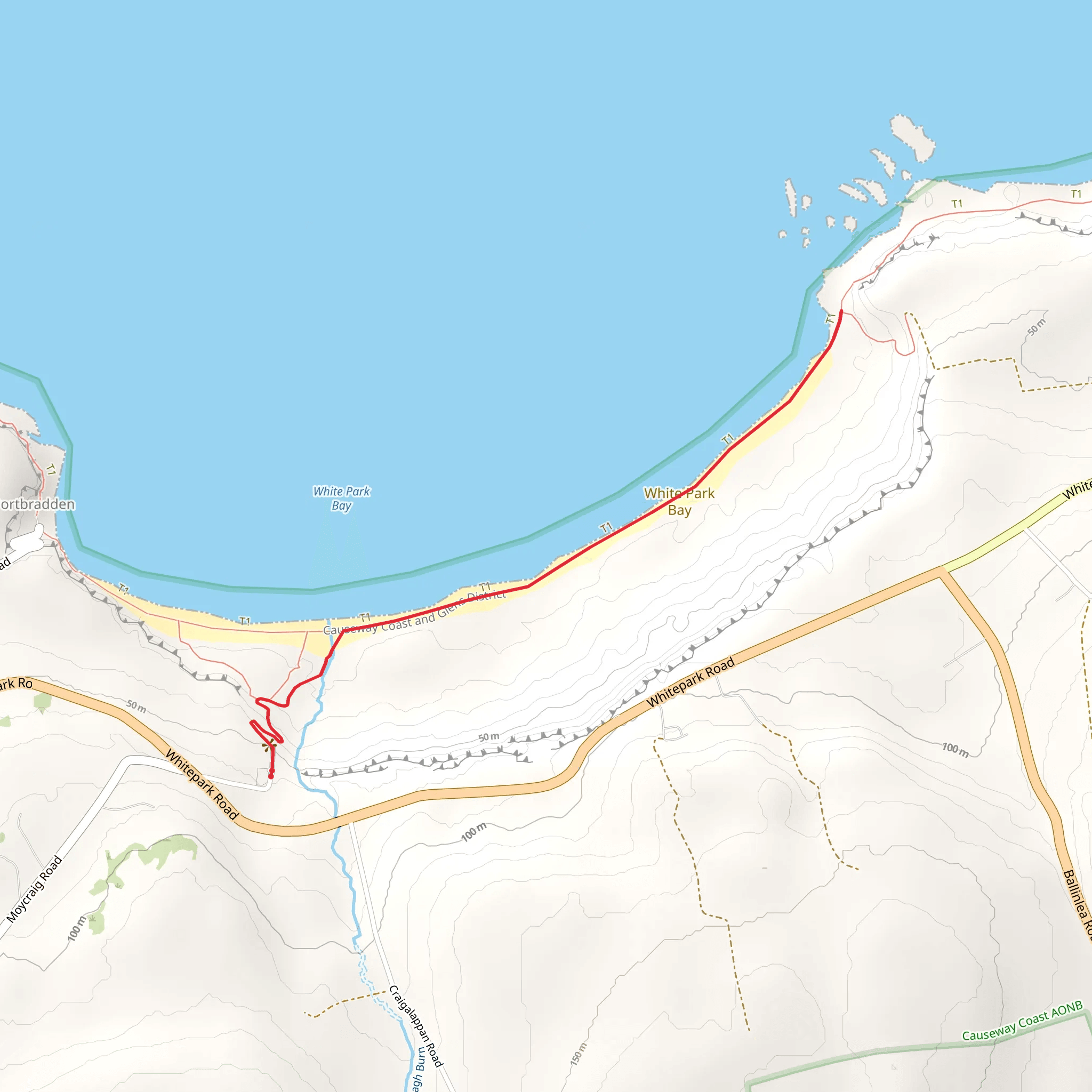 White Park Bay mobile static map