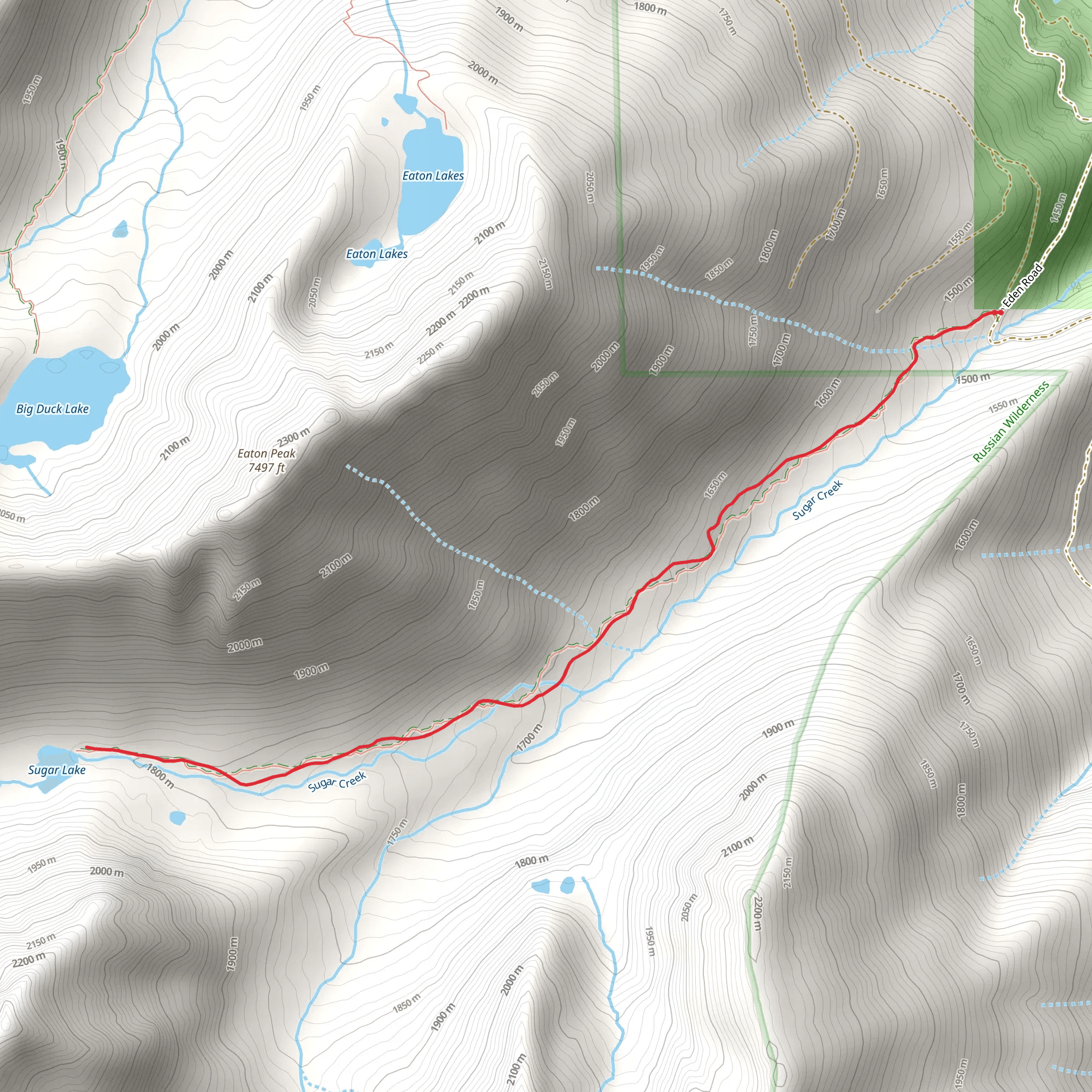 Sugar Lake Trail mobile static map