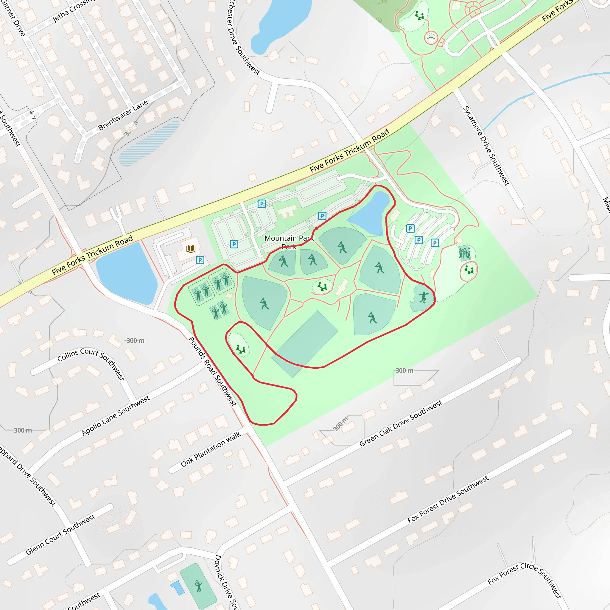 Five Forks Trickum Road Loop mobile static map