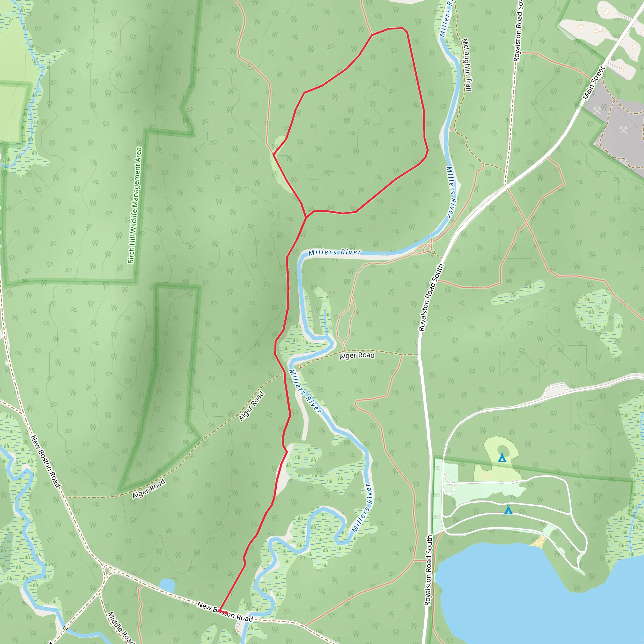 Millers River Loop mobile static map