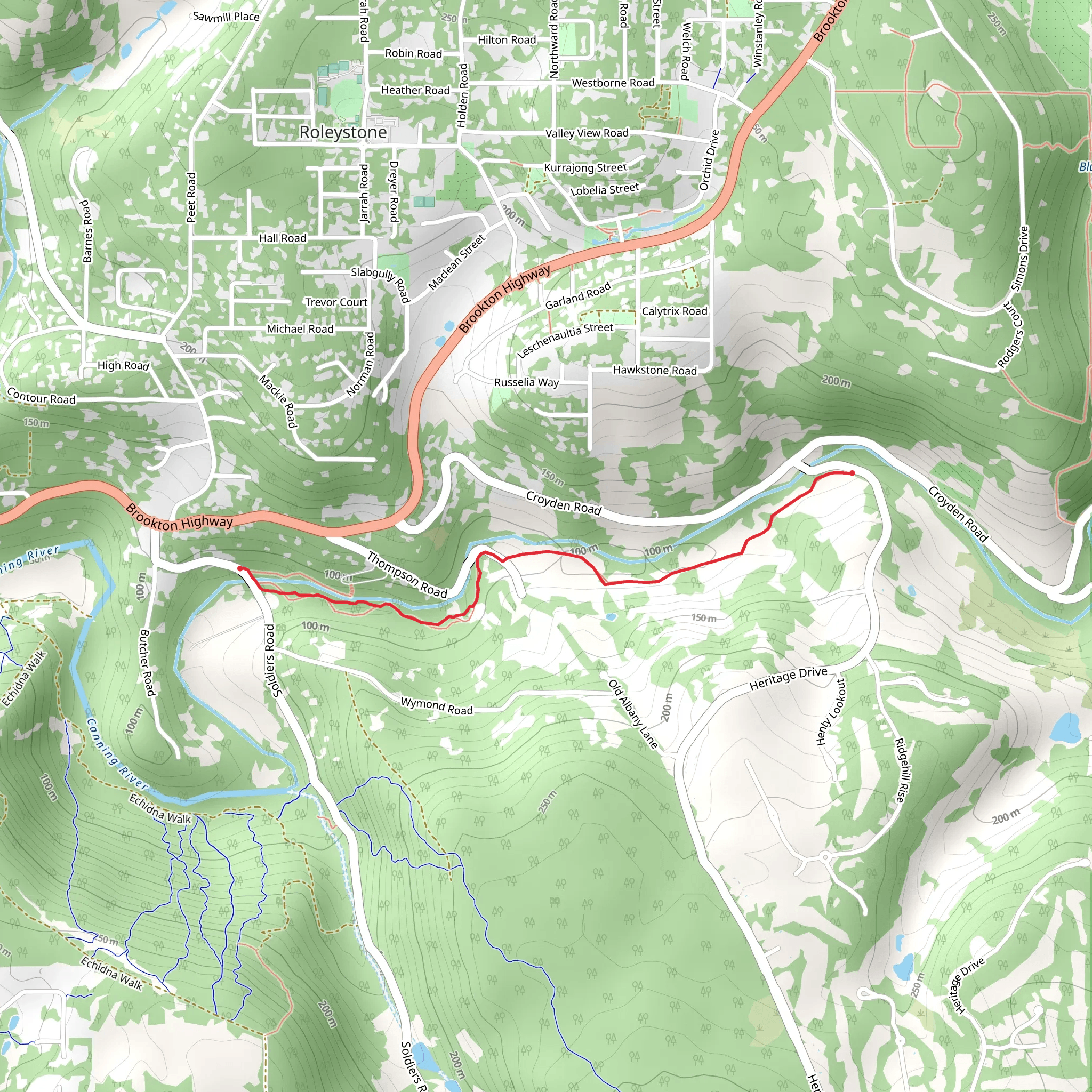 Roley Pools Heritage Walk mobile static map