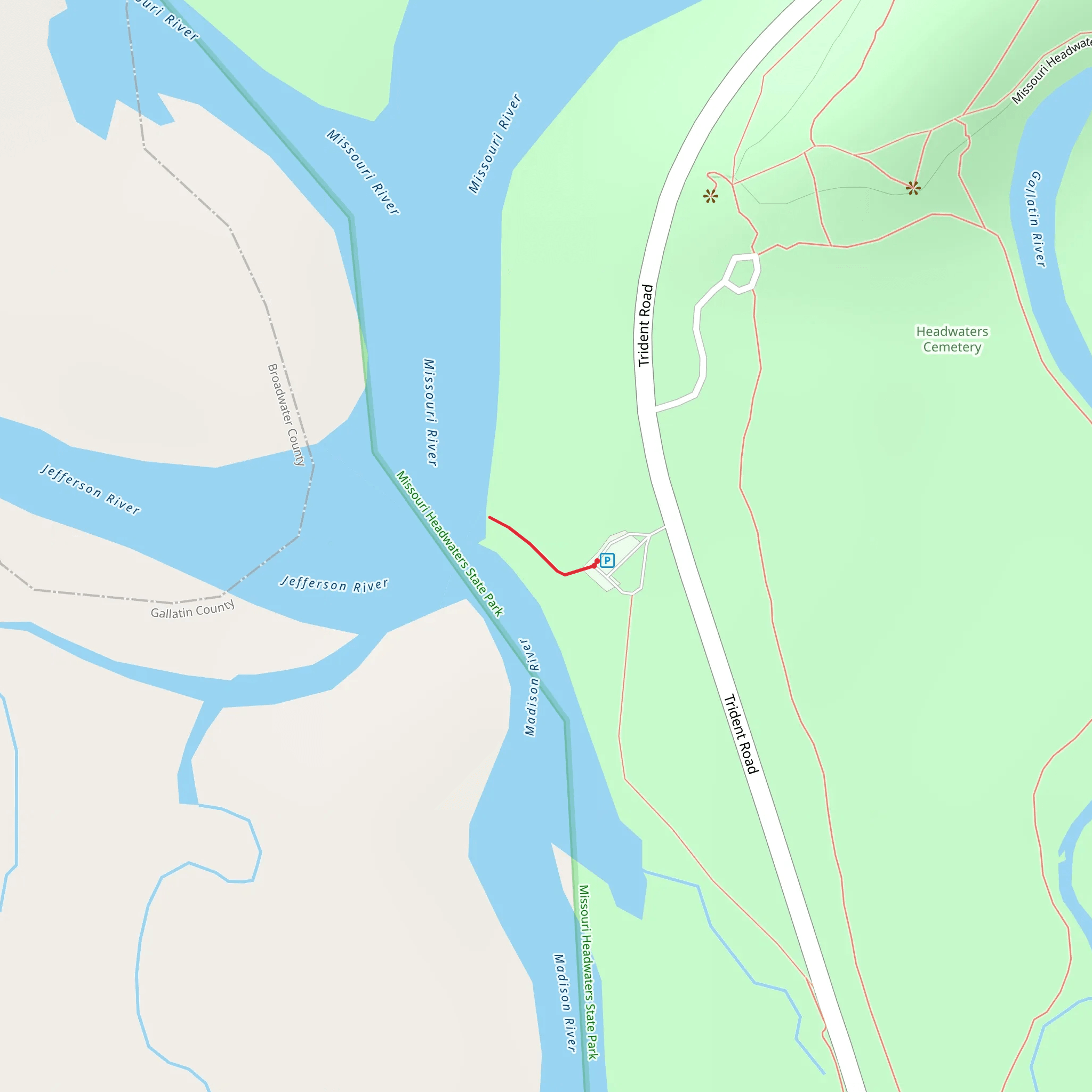 Walk to Start of the Missouri River mobile static map