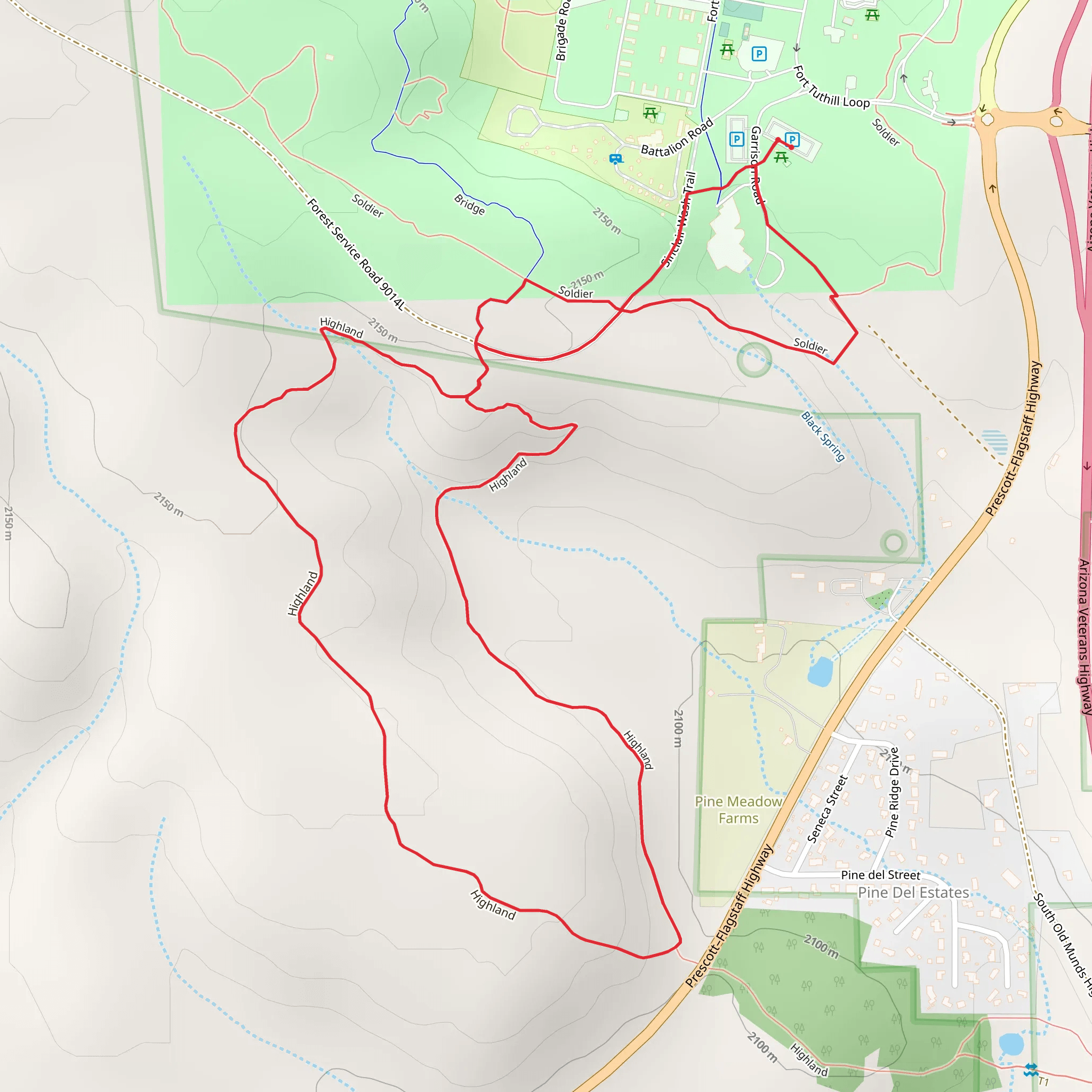 Soldier and Highland Loop mobile static map