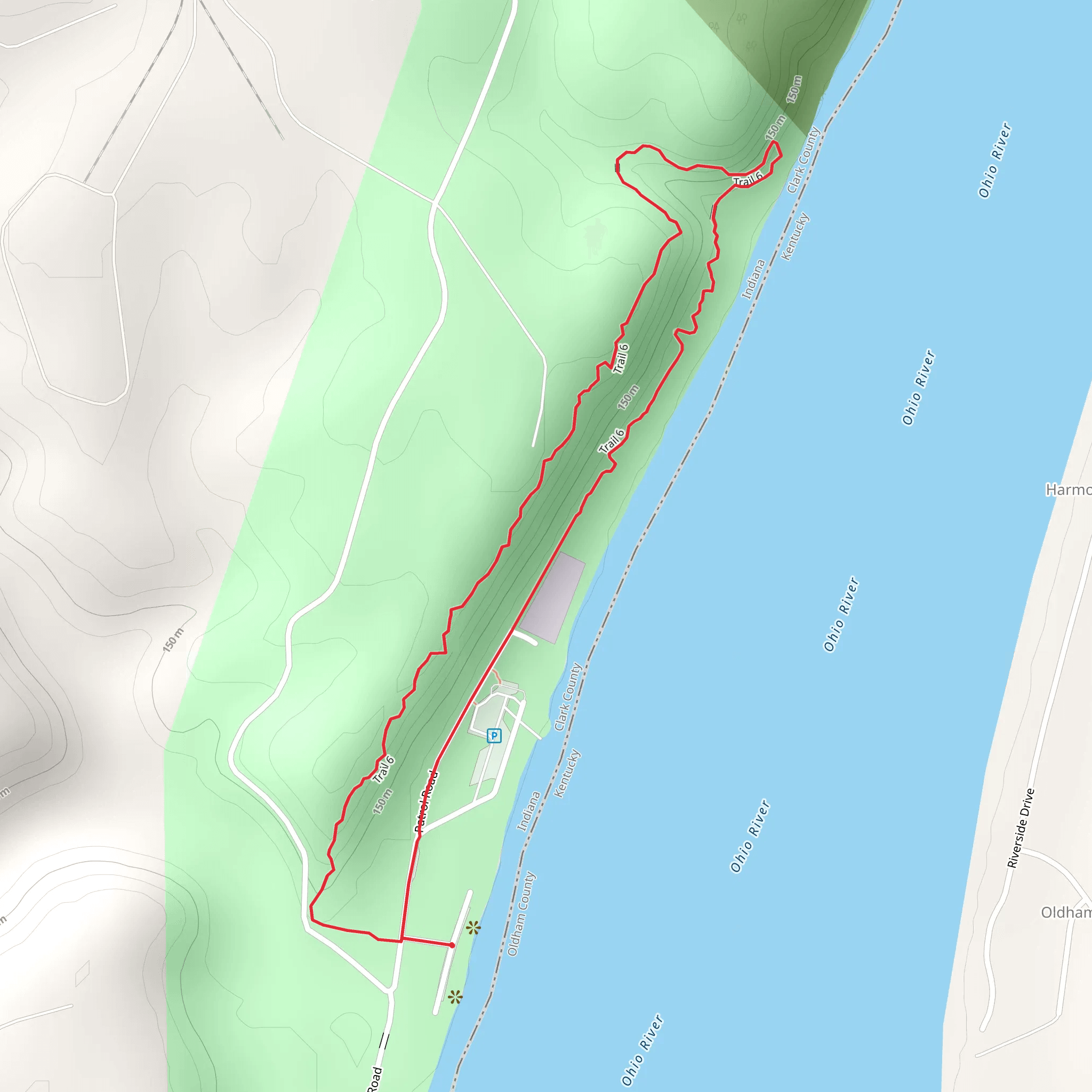 Charlestown State Park Loop mobile static map