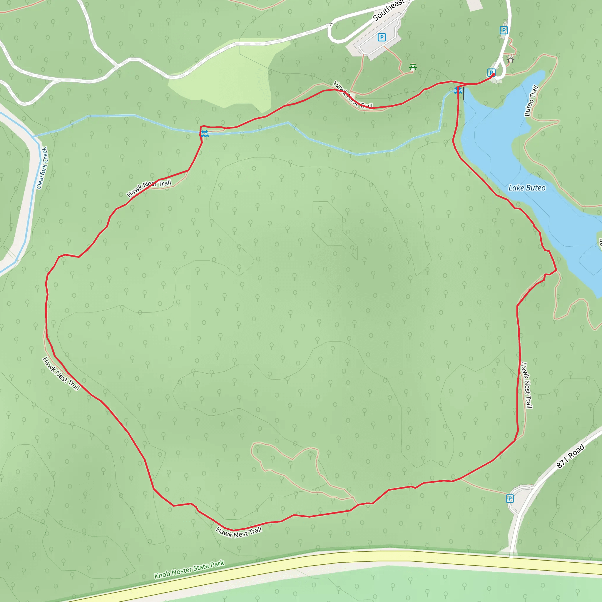 Hawk Nest Loop Trail mobile static map