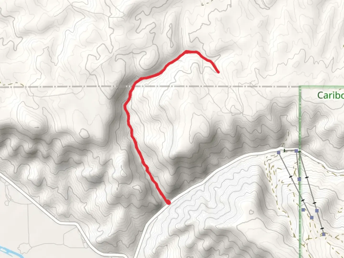 An image depicting the trail Little Kelly Canyon and its surrounding area.
