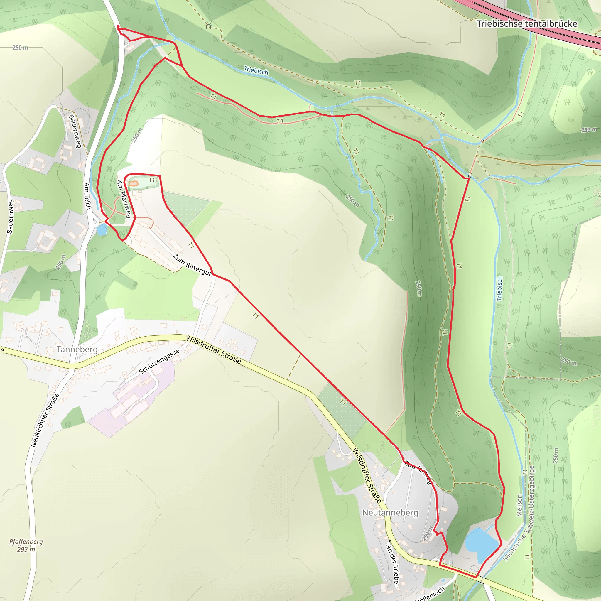 Jagdflugzeug via Tanneberger Rundweg mobile static map