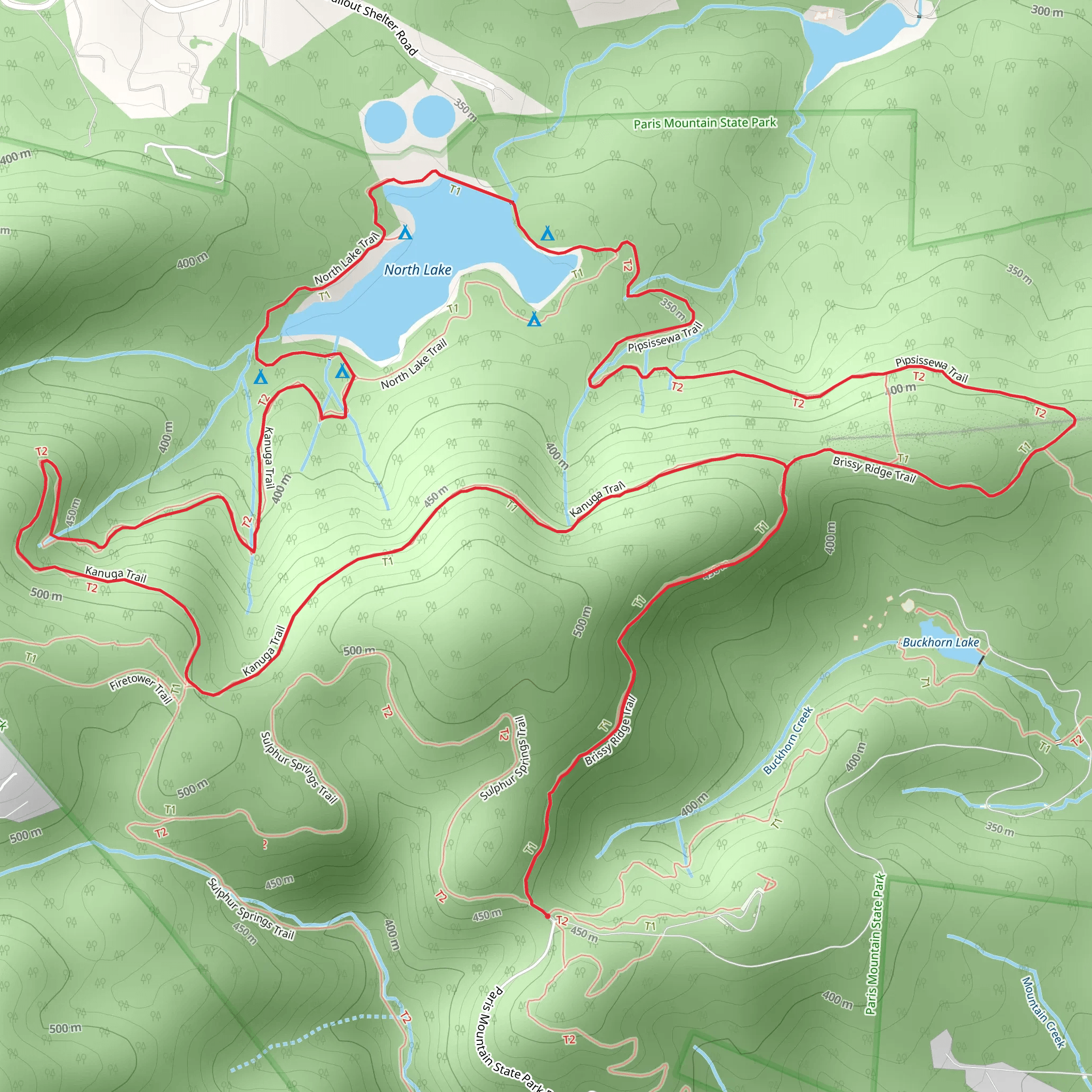 North Lake - Kanuga Loop Trail mobile static map