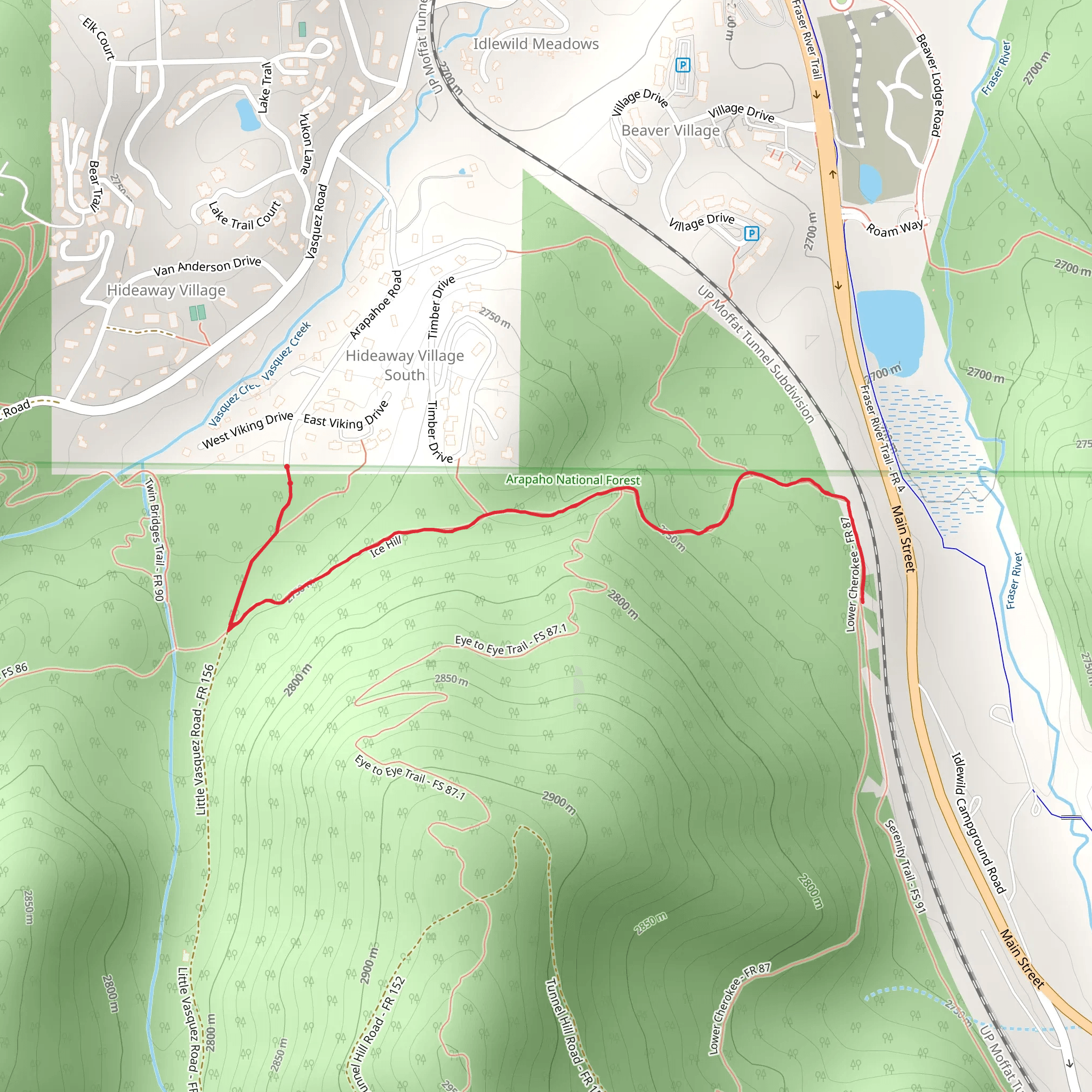 Ice Hill Trail mobile static map