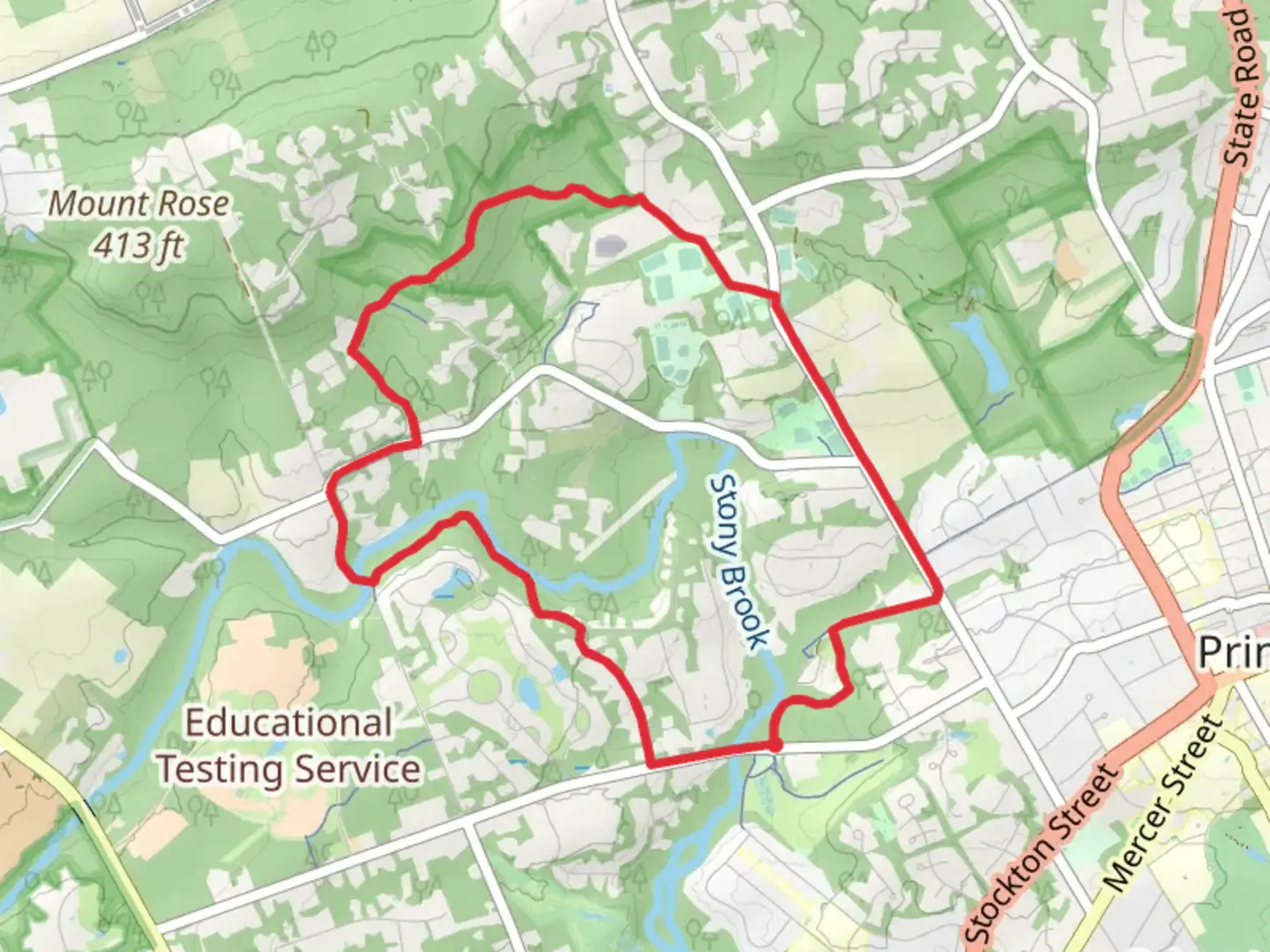 An image depicting the trail Ettl Farm, Great Road Stewart Trail and Johnson Trolley Line Loop and its surrounding area.