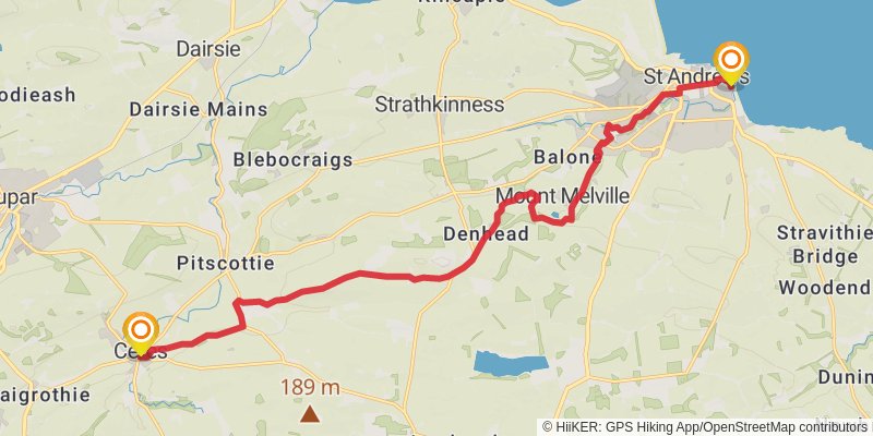 Mary Queen of Scots Way stage 10 Map