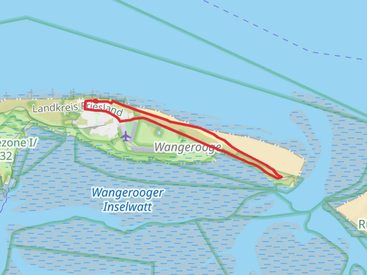 An image depicting the trail Jever Platform via Straße zum Osten and its surrounding area.