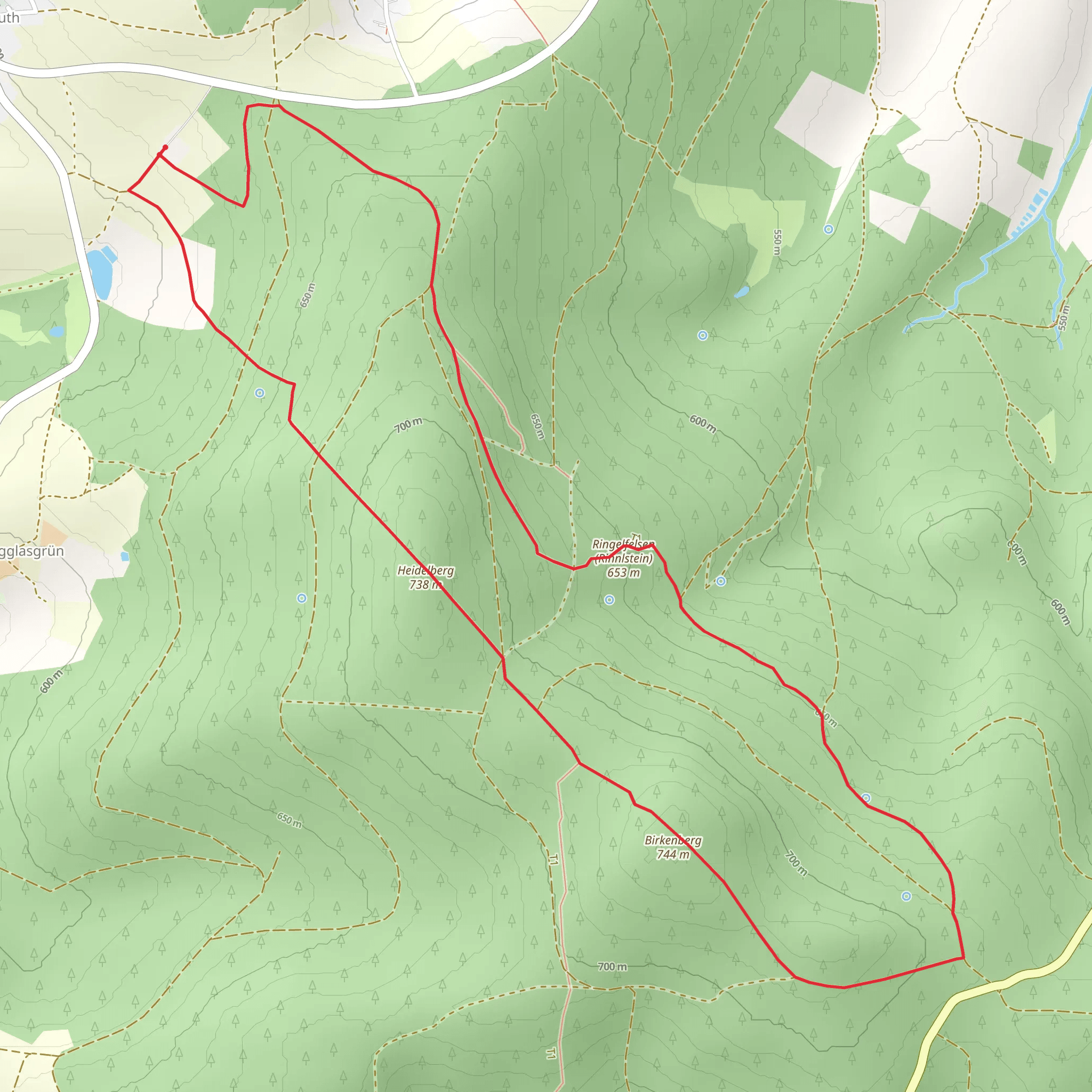 Heidelberg and Ringelfelsen via Rinnlstein Rundweg mobile static map