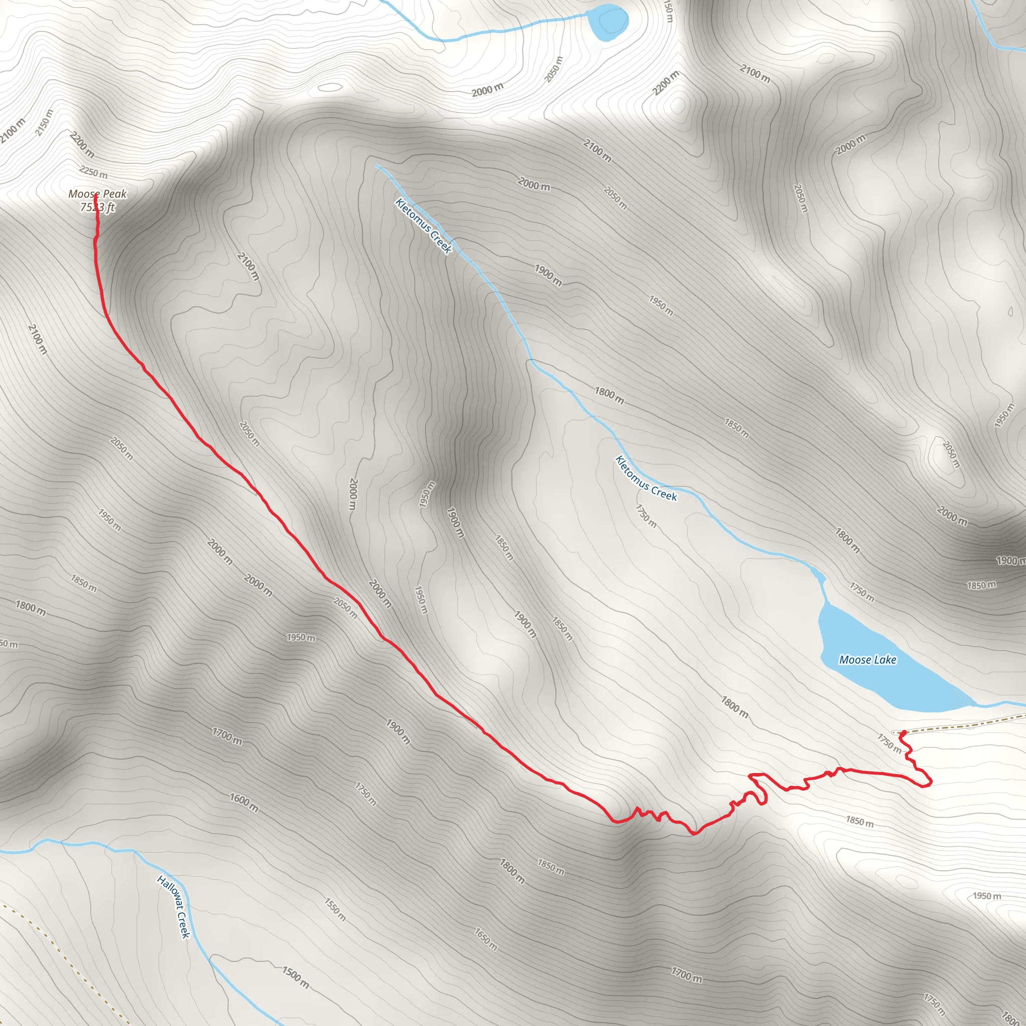 Moose Peak Trail mobile static map