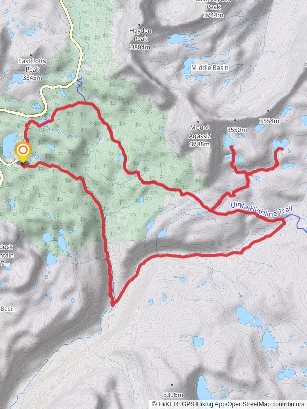 Duchesne River, Jordan Lake, Blue Lake and Mirror Lake Loop Trail