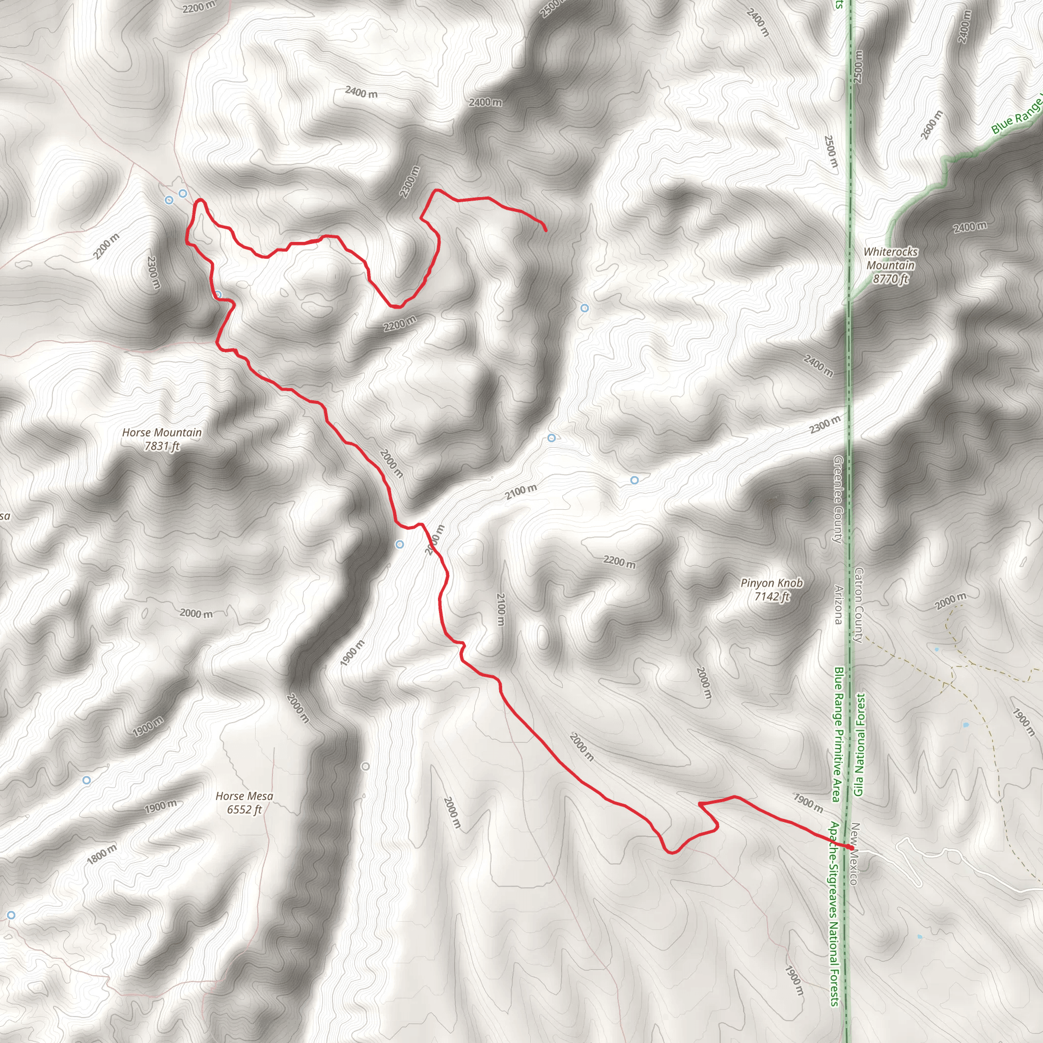 Yam Canyon via Little Blue Trail mobile static map