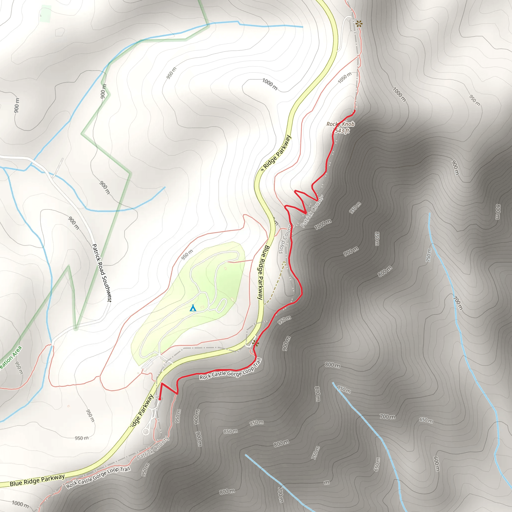 Rocky Knob via Rock Castle Gorge Loop Trail mobile static map
