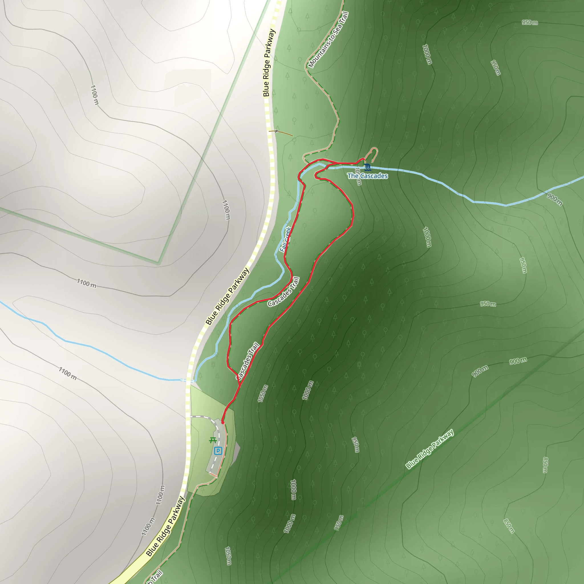 Cascades Loop Trail mobile static map