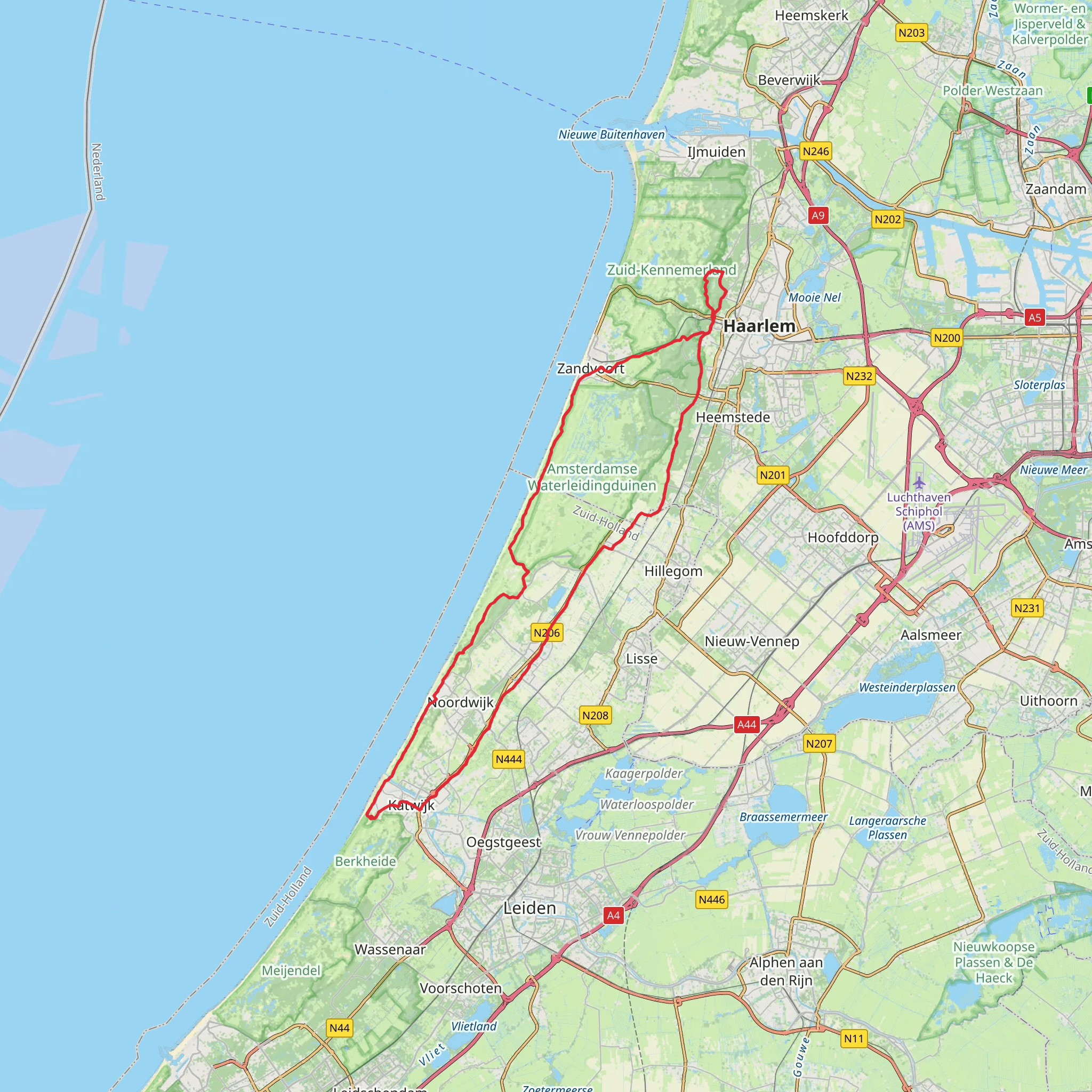 Rijwietpad and Visserspad, Oosterduinen Loop mobile static map