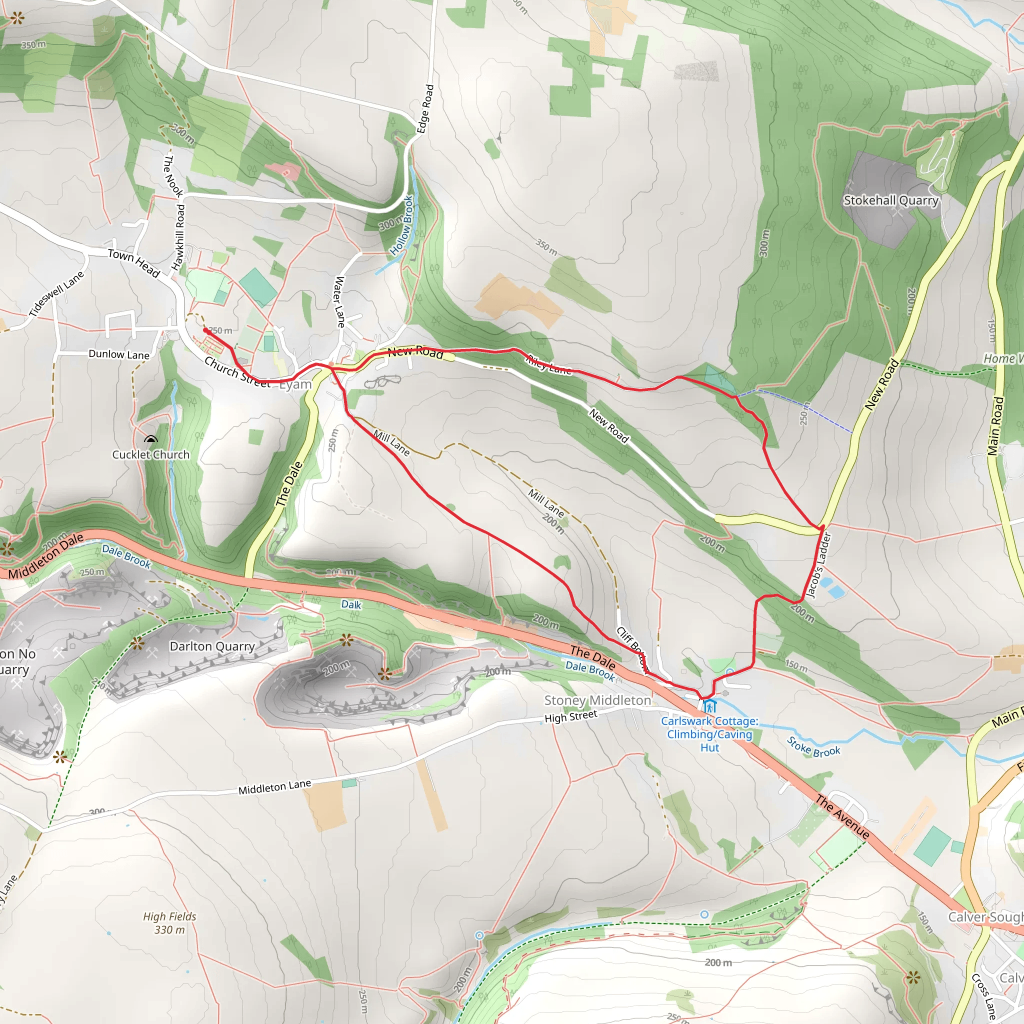Riley Graves Loop from Eyam mobile static map
